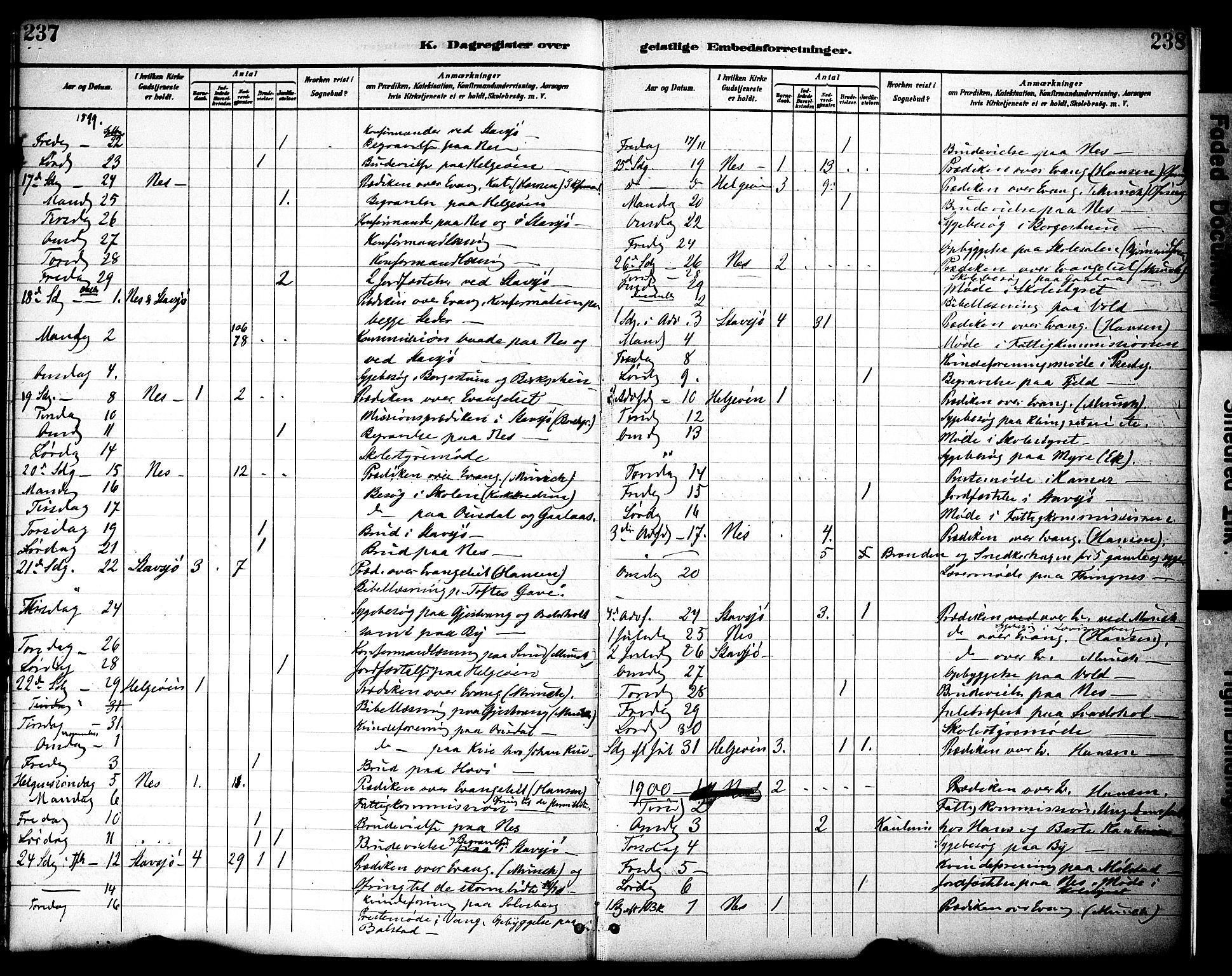 Nes prestekontor, Hedmark, SAH/PREST-020/K/Ka/L0010: Parish register (official) no. 10, 1887-1905, p. 237-238