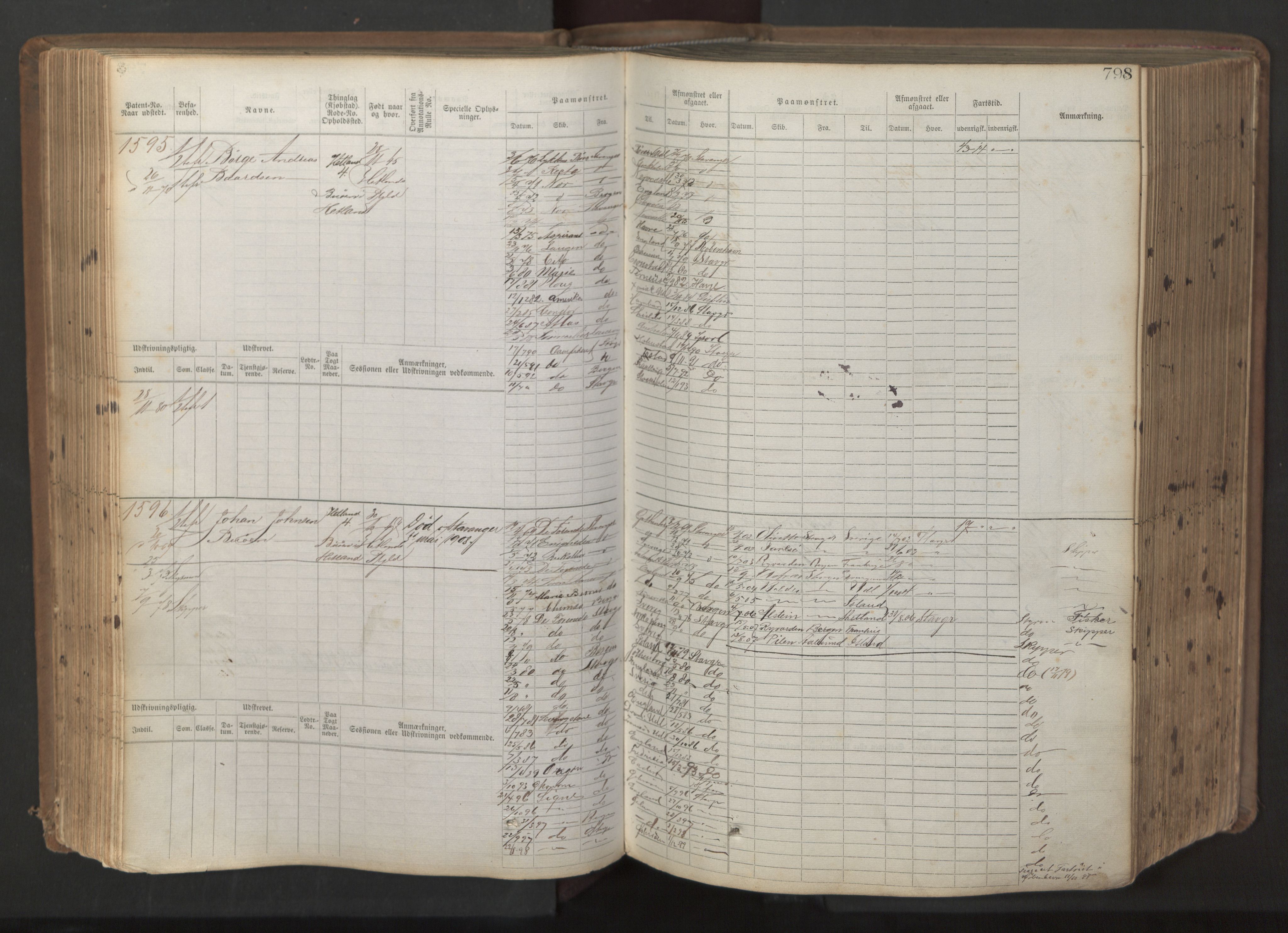 Stavanger sjømannskontor, AV/SAST-A-102006/F/Fb/Fbb/L0017: Sjøfartshovedrulle patnentnr. 1203-2402 (dublett), 1869, p. 201