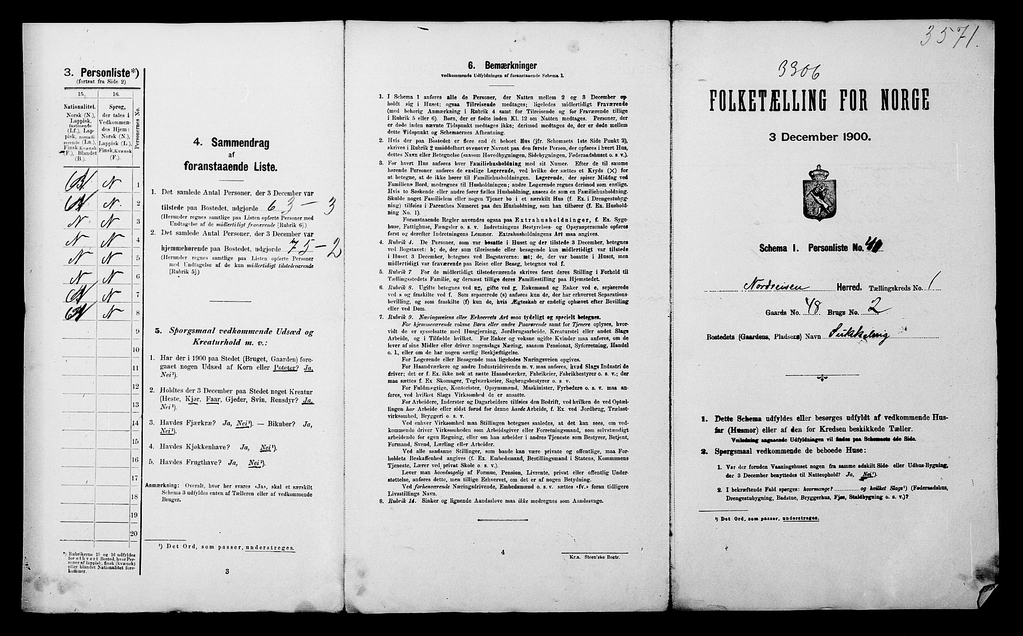 SATØ, 1900 census for Nordreisa, 1900, p. 19