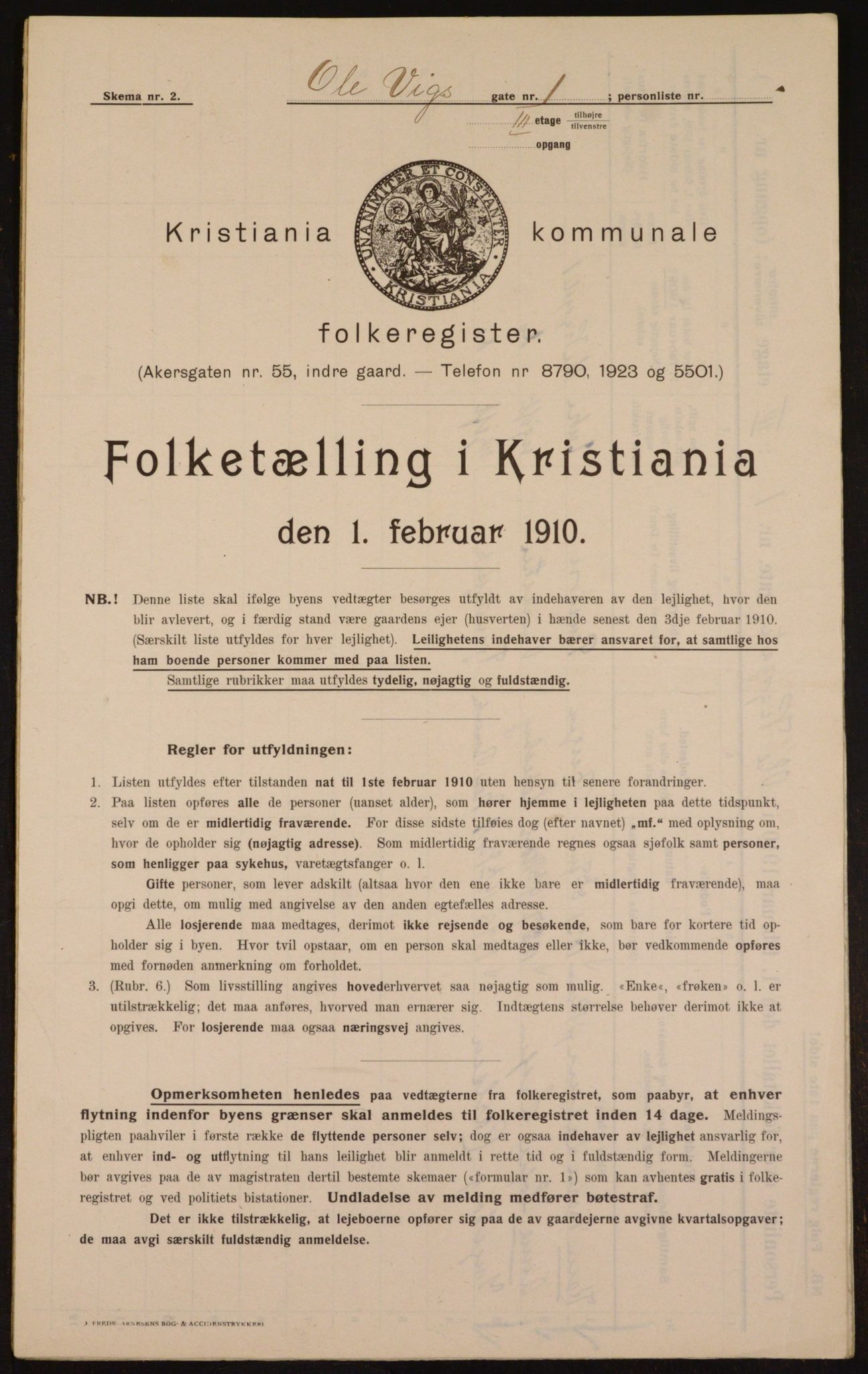 OBA, Municipal Census 1910 for Kristiania, 1910, p. 72699