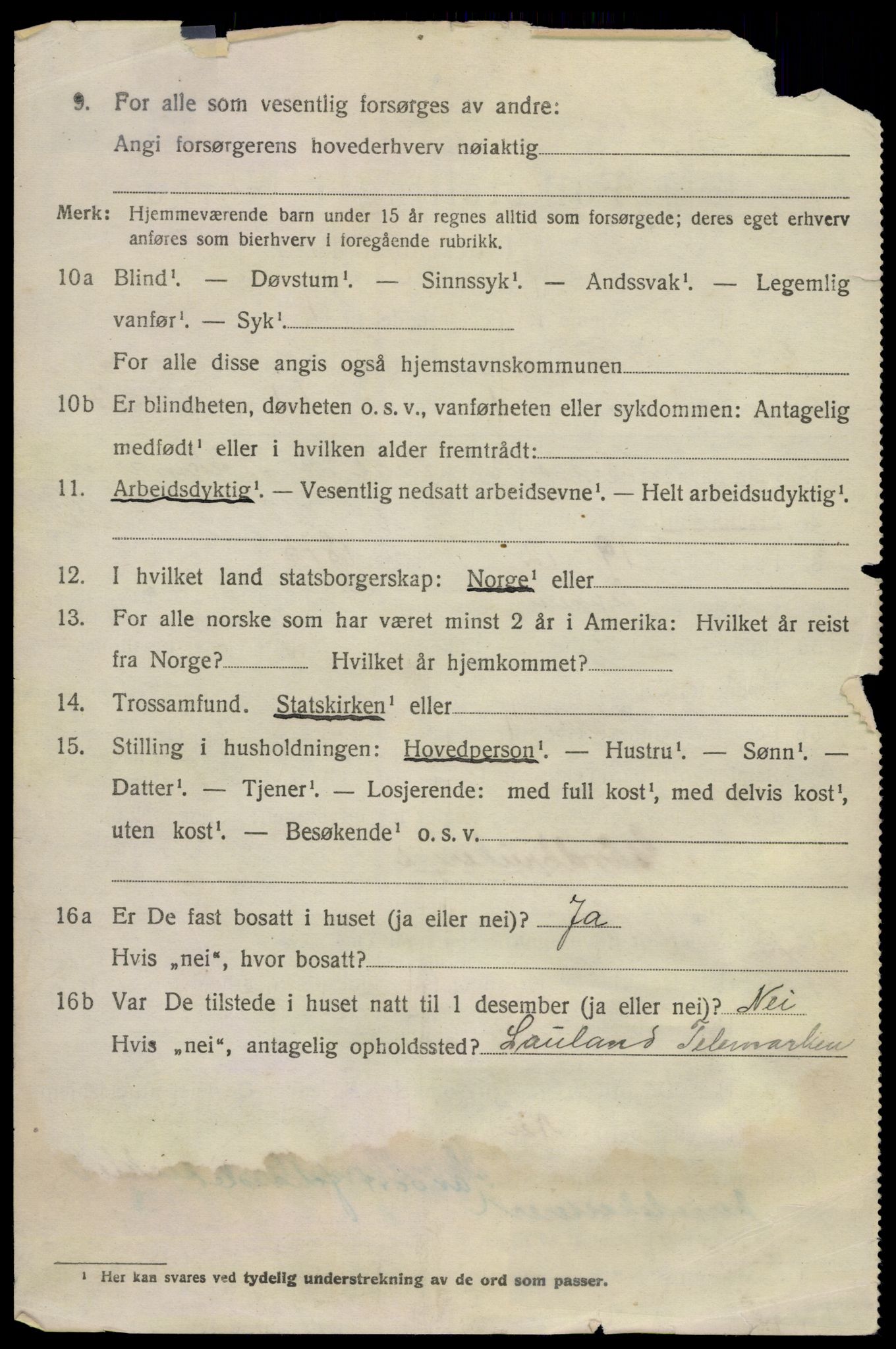 SAKO, 1920 census for Uvdal, 1920, p. 1292