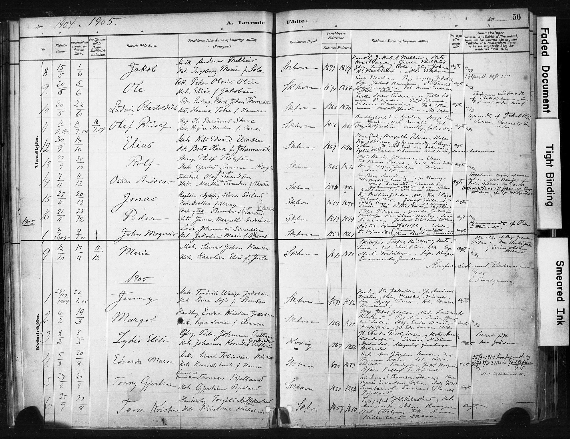 Skudenes sokneprestkontor, AV/SAST-A -101849/H/Ha/Haa/L0008: Parish register (official) no. A 5, 1882-1912, p. 56