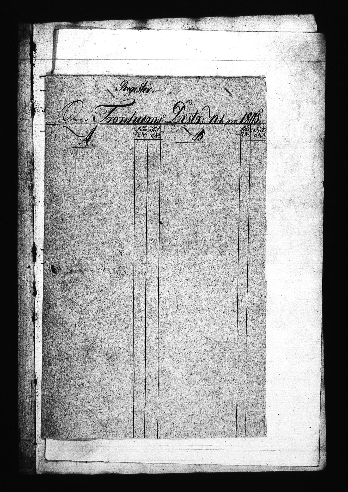 Sjøetaten, RA/EA-3110/F/L0332: Trondheim distrikt, bind 1, 1805