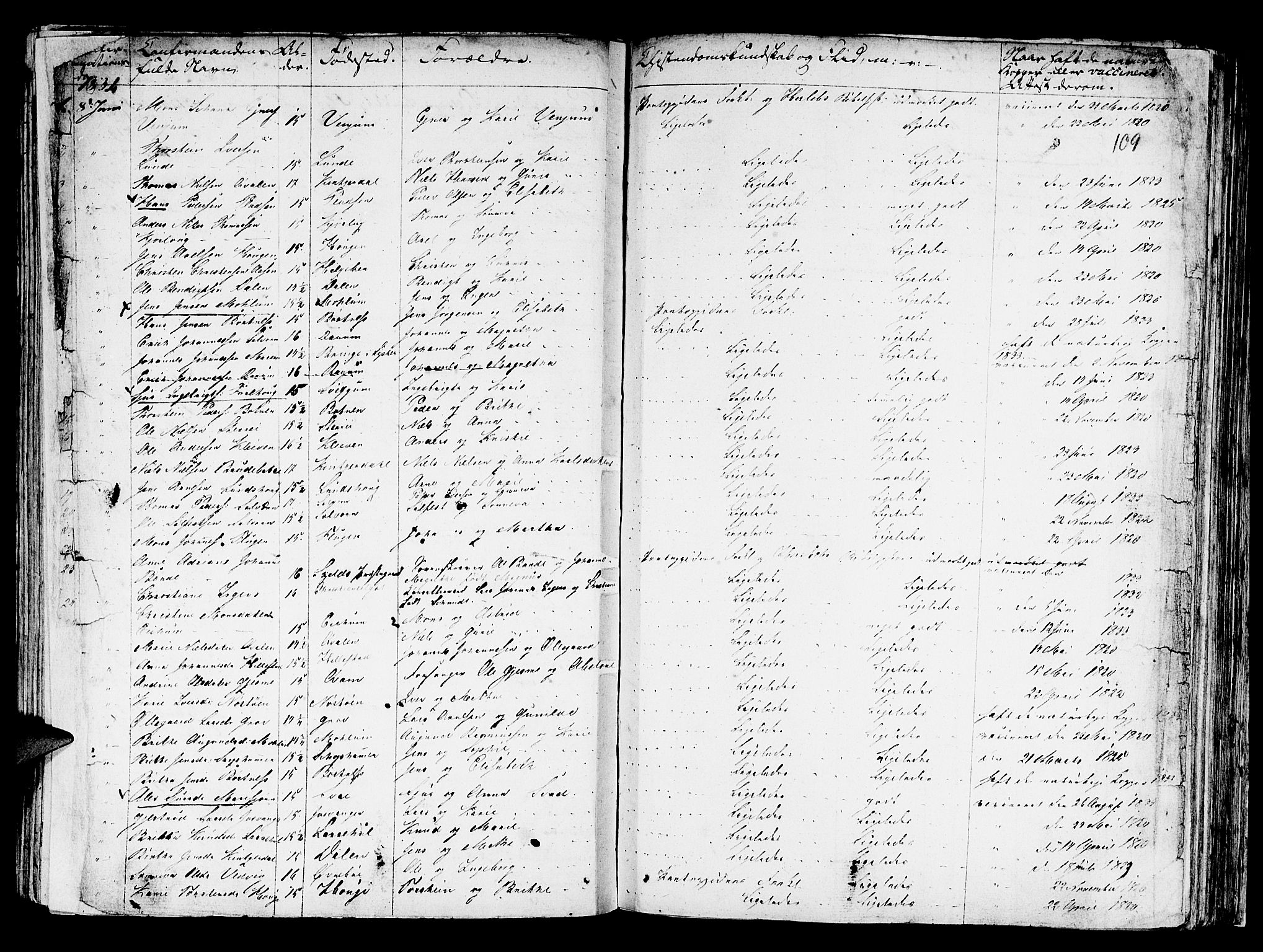 Hafslo sokneprestembete, AV/SAB-A-80301/H/Haa/Haaa/L0004: Parish register (official) no. A 4, 1821-1834, p. 109