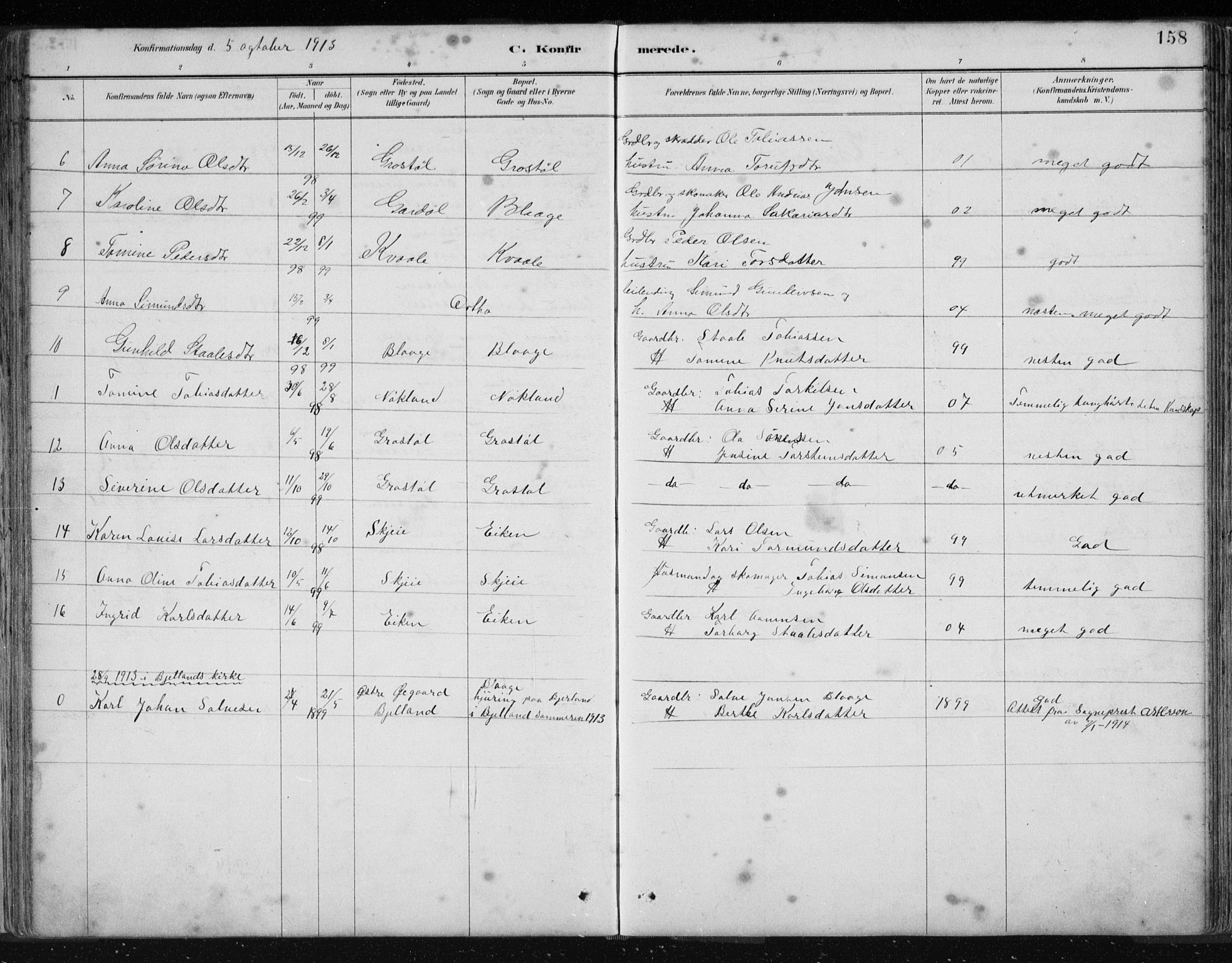 Hægebostad sokneprestkontor, SAK/1111-0024/F/Fb/Fbb/L0003: Parish register (copy) no. B 3, 1887-1937, p. 158