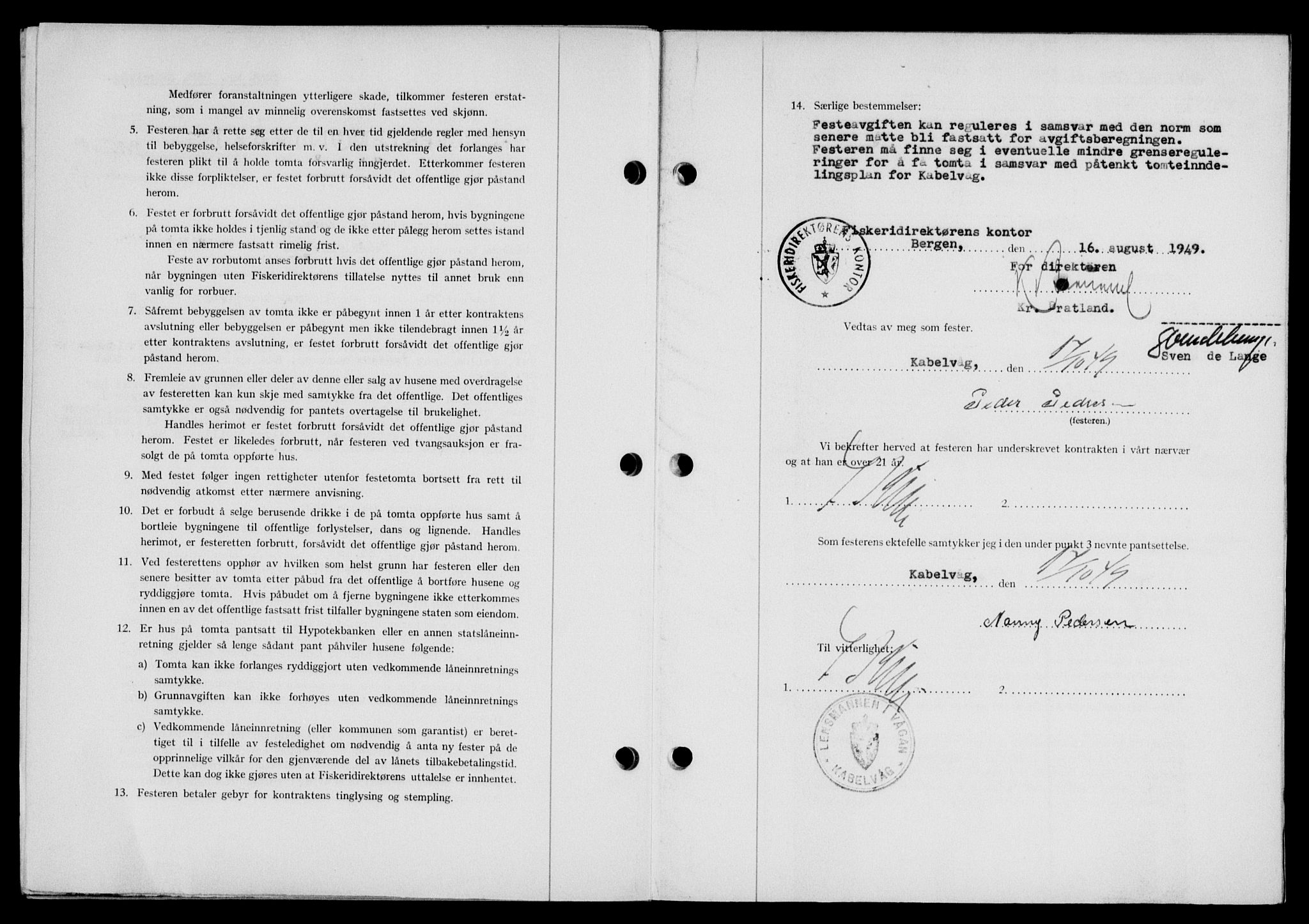 Lofoten sorenskriveri, SAT/A-0017/1/2/2C/L0022a: Mortgage book no. 22a, 1949-1950, Diary no: : 2795/1949