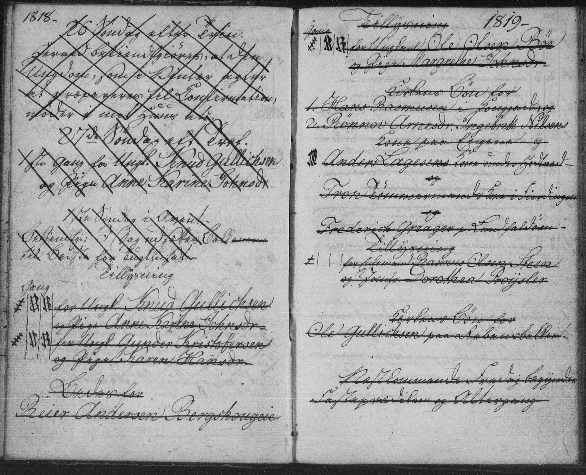 Bragernes kirkebøker, SAKO/A-6/H/Ha/L0001: Banns register no. 1, 1817-1831