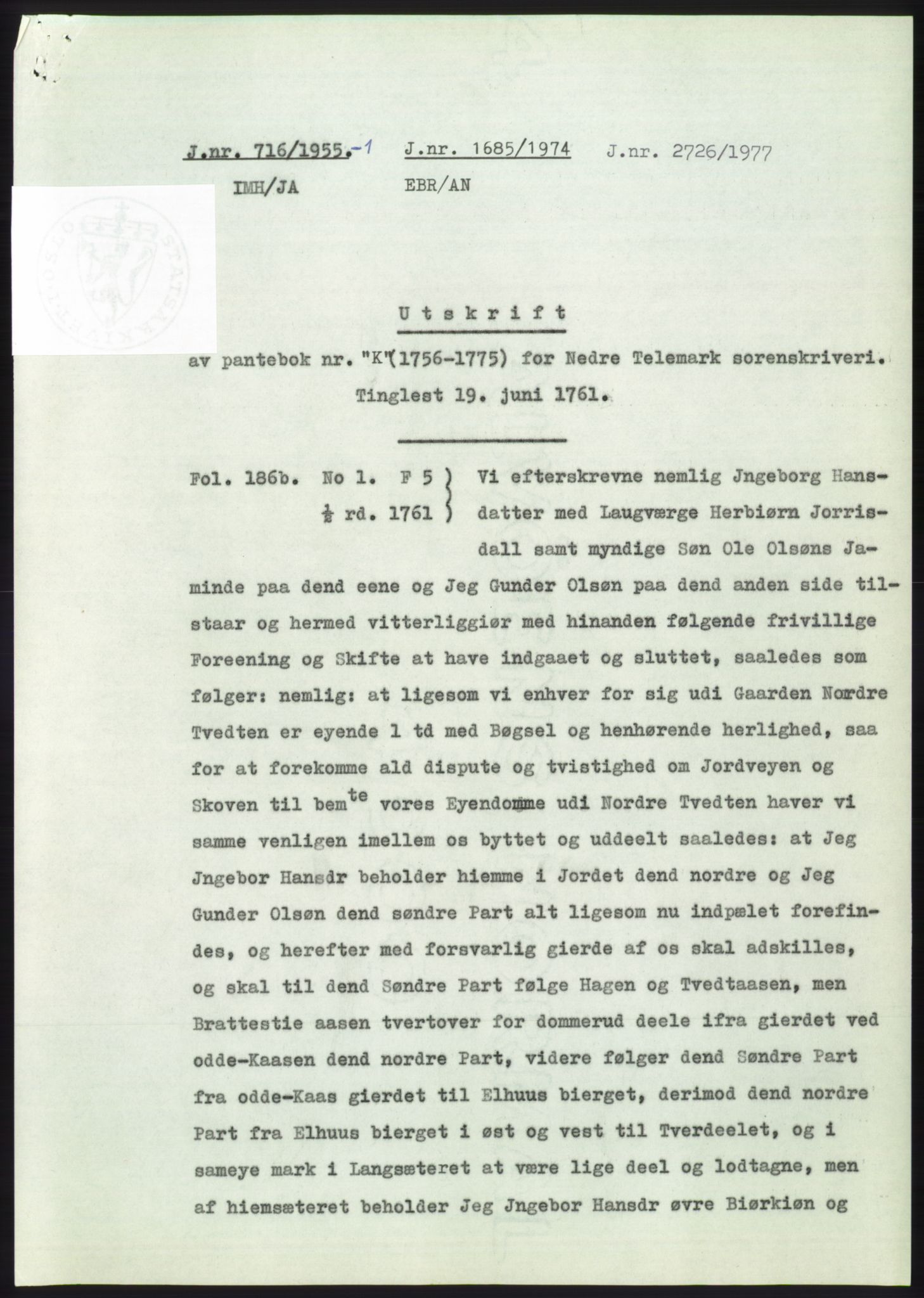 Statsarkivet i Kongsberg, SAKO/A-0001, 1955, p. 525