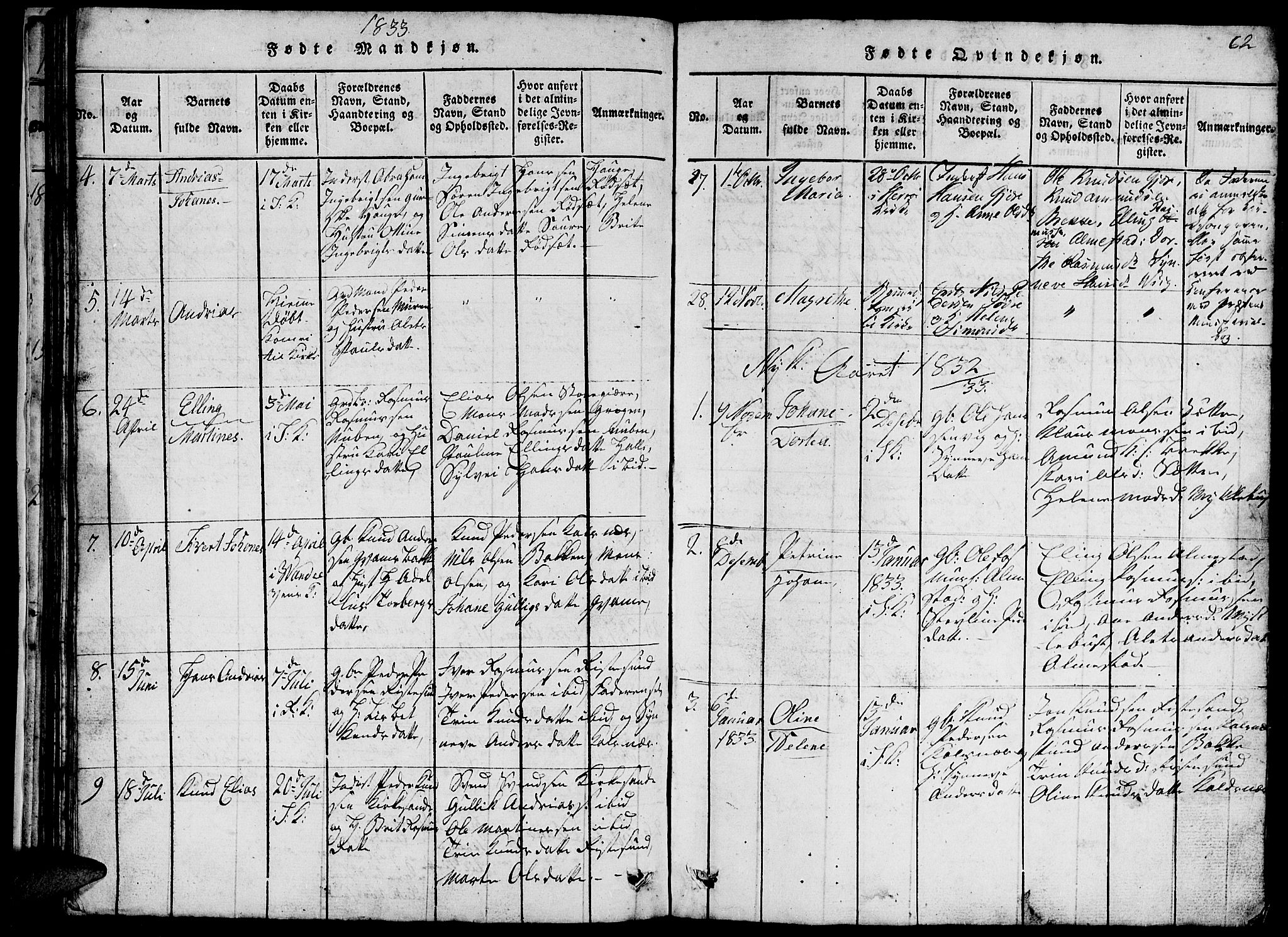 Ministerialprotokoller, klokkerbøker og fødselsregistre - Møre og Romsdal, SAT/A-1454/503/L0046: Parish register (copy) no. 503C01, 1816-1842, p. 62