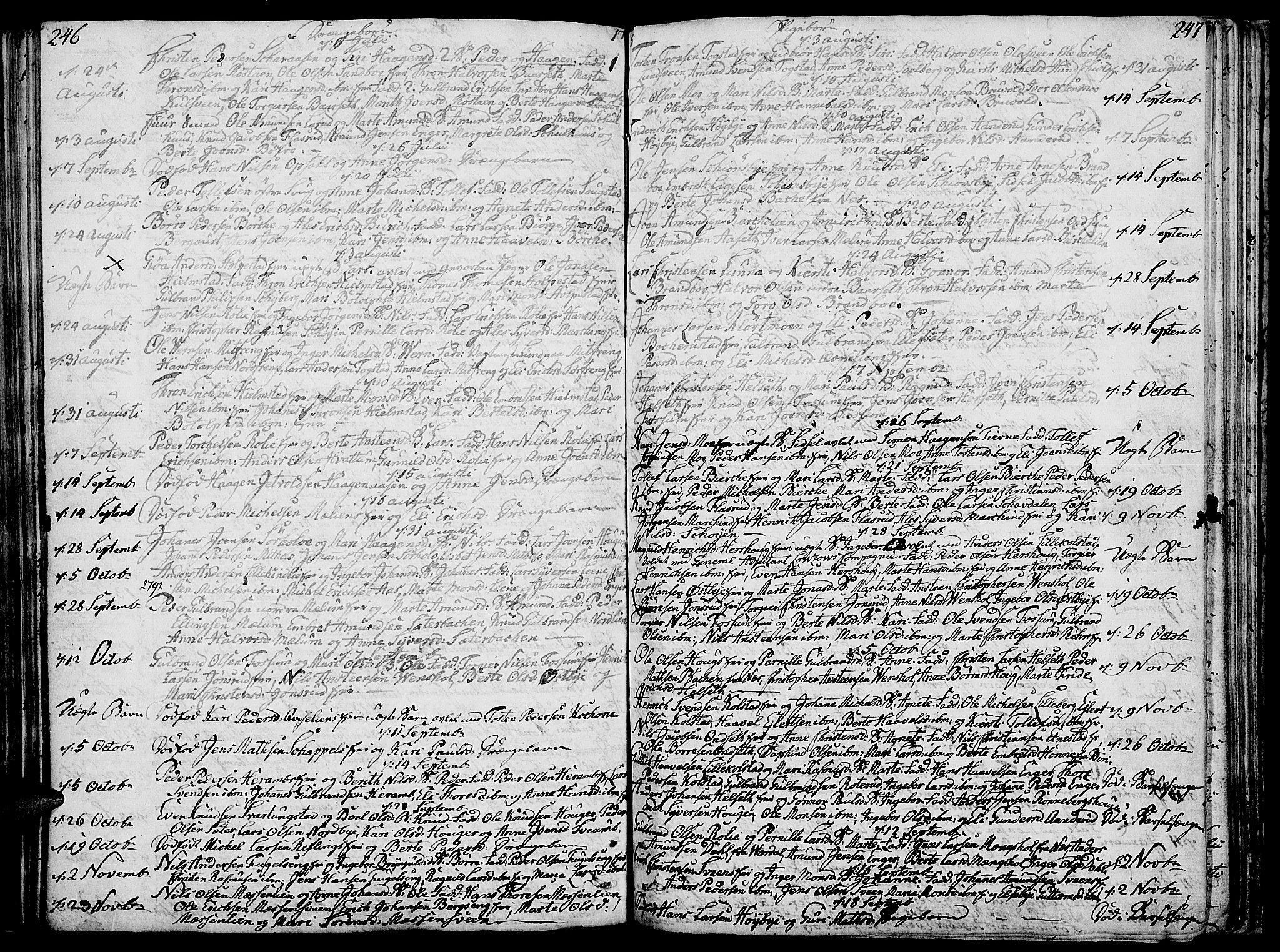 Ringsaker prestekontor, AV/SAH-PREST-014/K/Ka/L0003: Parish register (official) no. 3, 1775-1798, p. 246-247