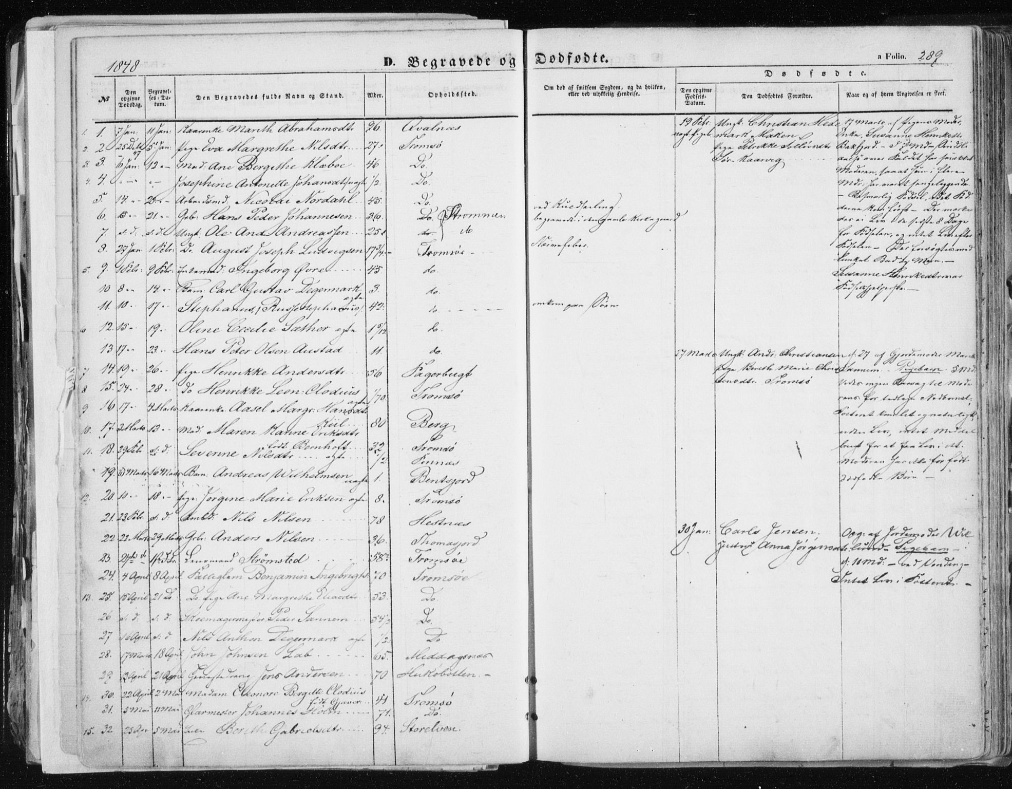 Tromsø sokneprestkontor/stiftsprosti/domprosti, SATØ/S-1343/G/Ga/L0010kirke: Parish register (official) no. 10, 1848-1855, p. 289