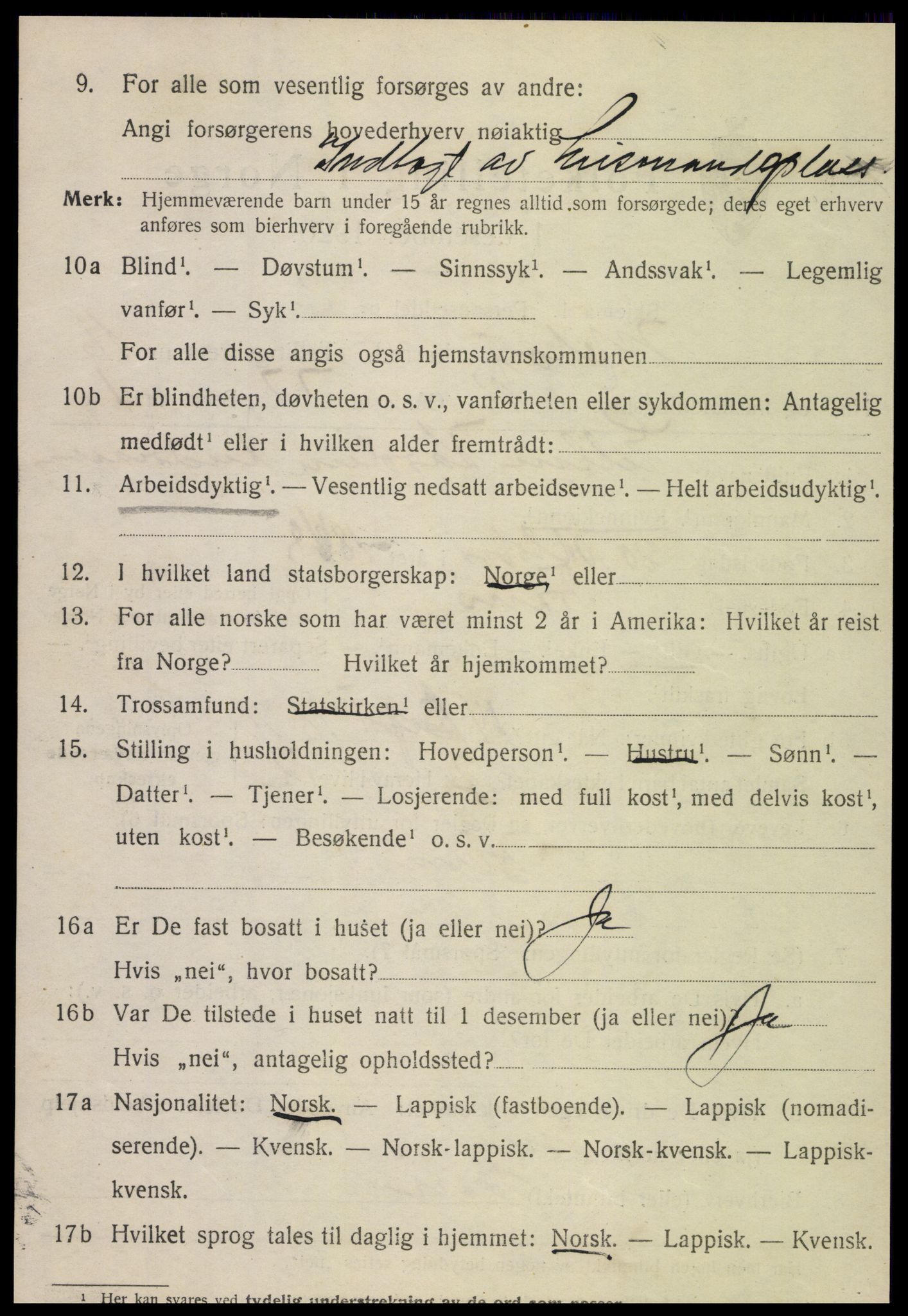 SAT, 1920 census for Meløy, 1920, p. 10388