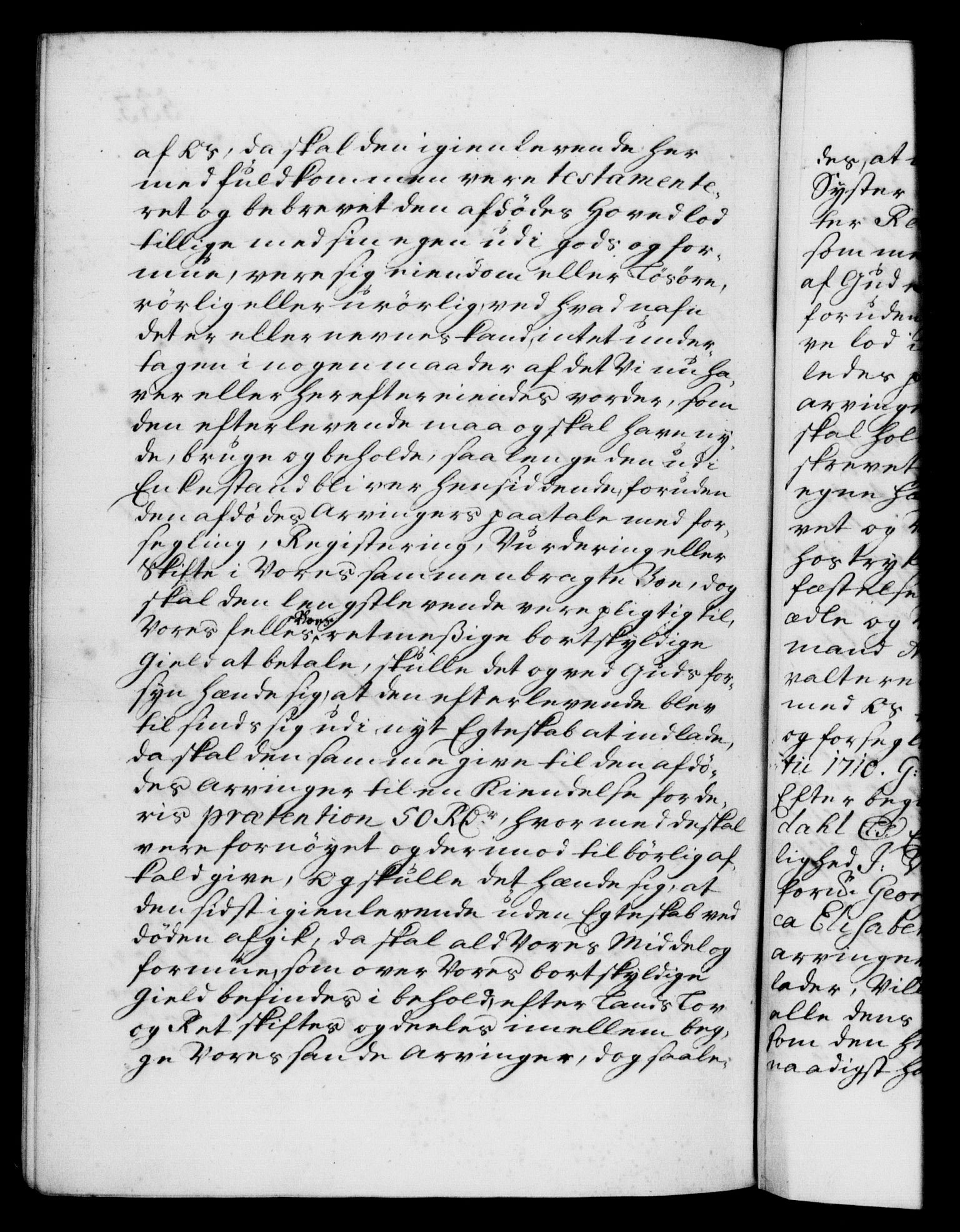 Danske Kanselli 1572-1799, AV/RA-EA-3023/F/Fc/Fca/Fcaa/L0020: Norske registre, 1708-1711, p. 533b