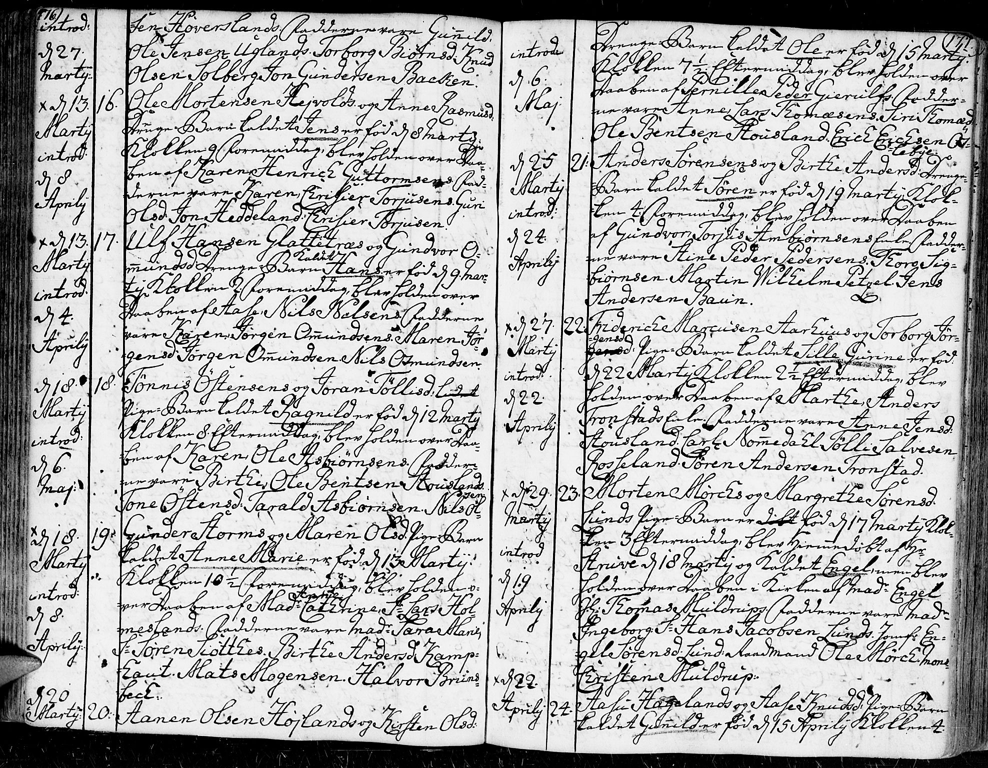 Kristiansand domprosti, AV/SAK-1112-0006/F/Fa/L0002: Parish register (official) no. A 2, 1755-1778, p. 176-177