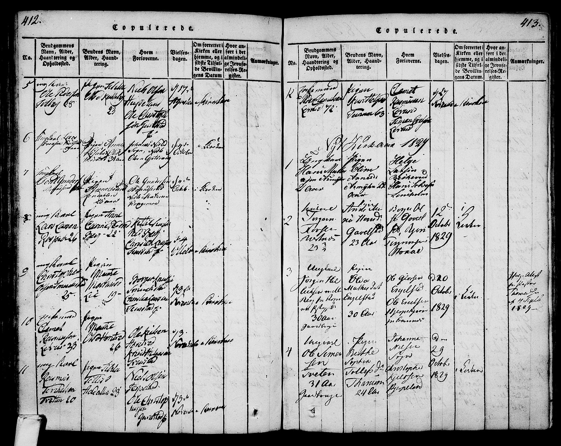 Lardal kirkebøker, AV/SAKO-A-350/F/Fa/L0005: Parish register (official) no. I 5, 1814-1835, p. 412-413