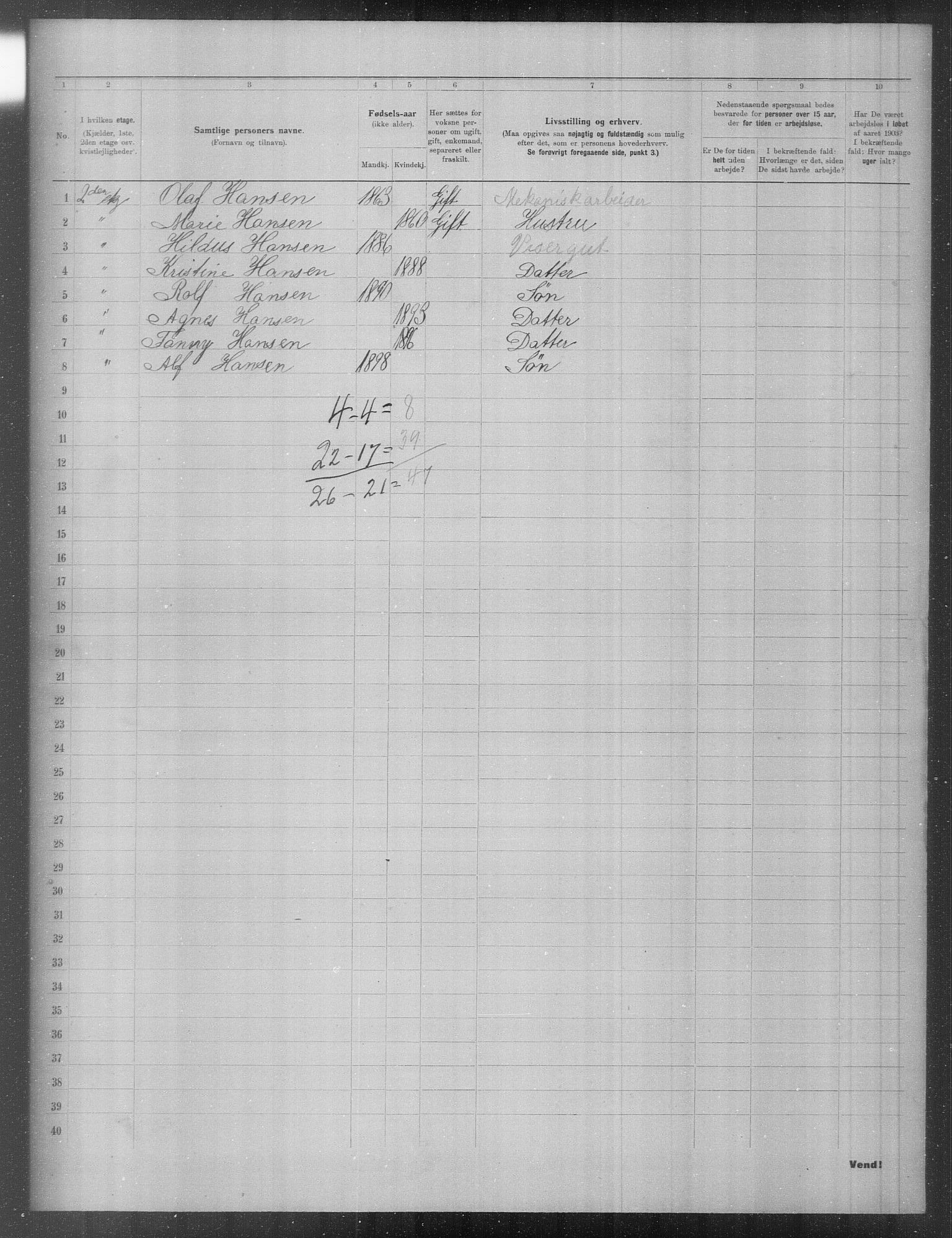 OBA, Municipal Census 1903 for Kristiania, 1903, p. 15170