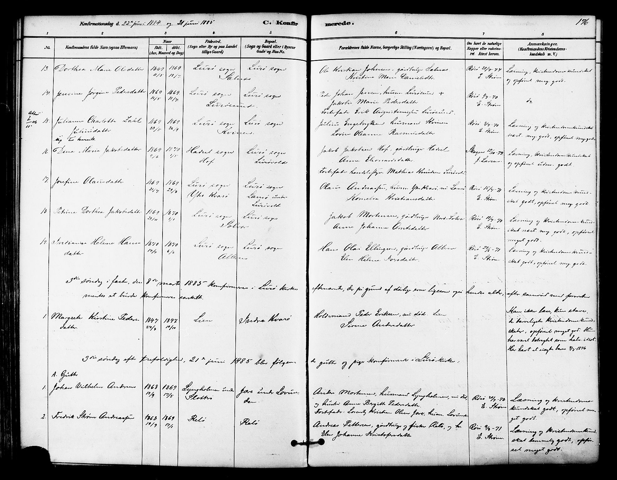 Ministerialprotokoller, klokkerbøker og fødselsregistre - Nordland, AV/SAT-A-1459/839/L0568: Parish register (official) no. 839A05, 1880-1902, p. 176