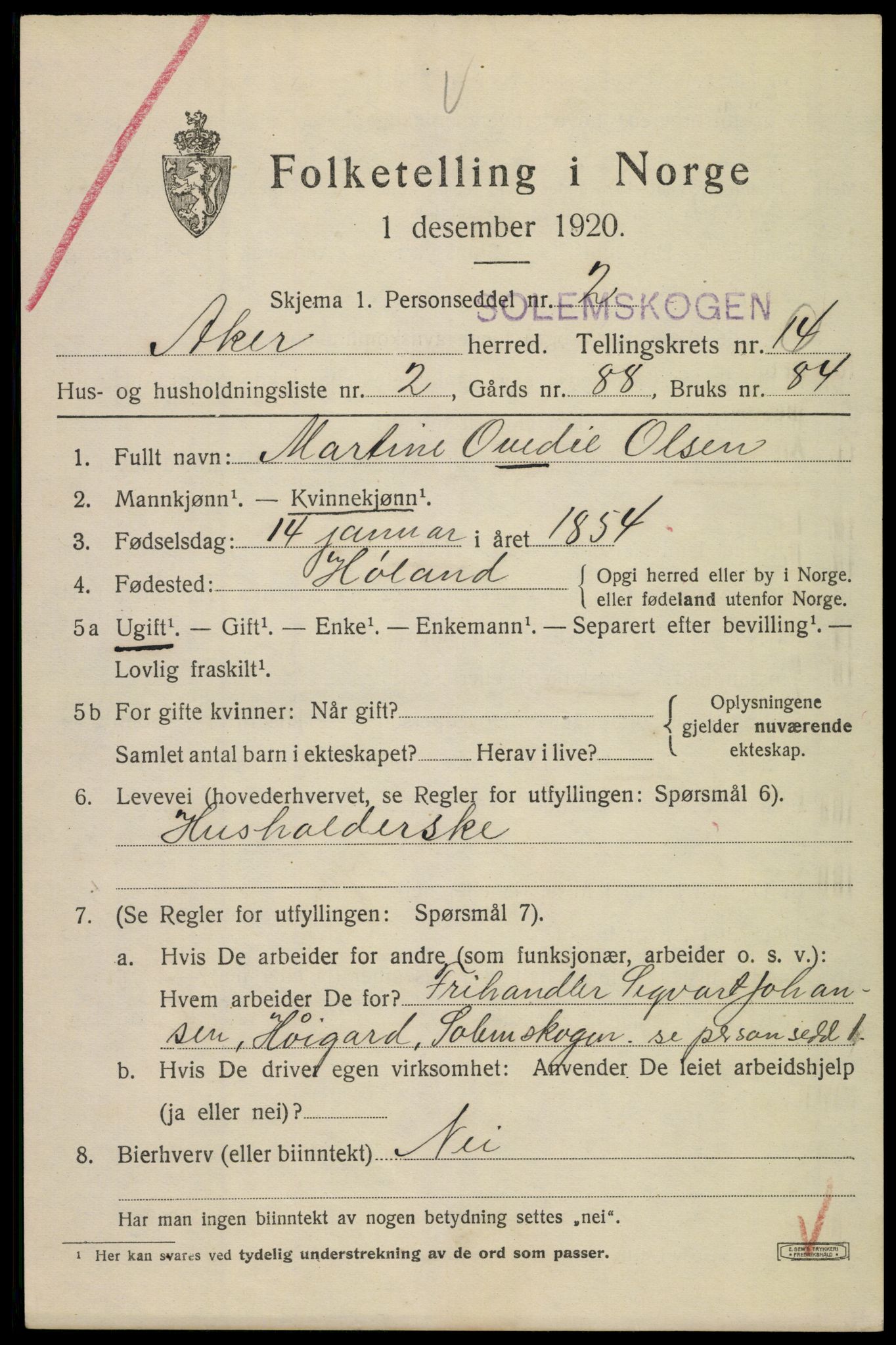 SAO, 1920 census for Aker, 1920, p. 85814