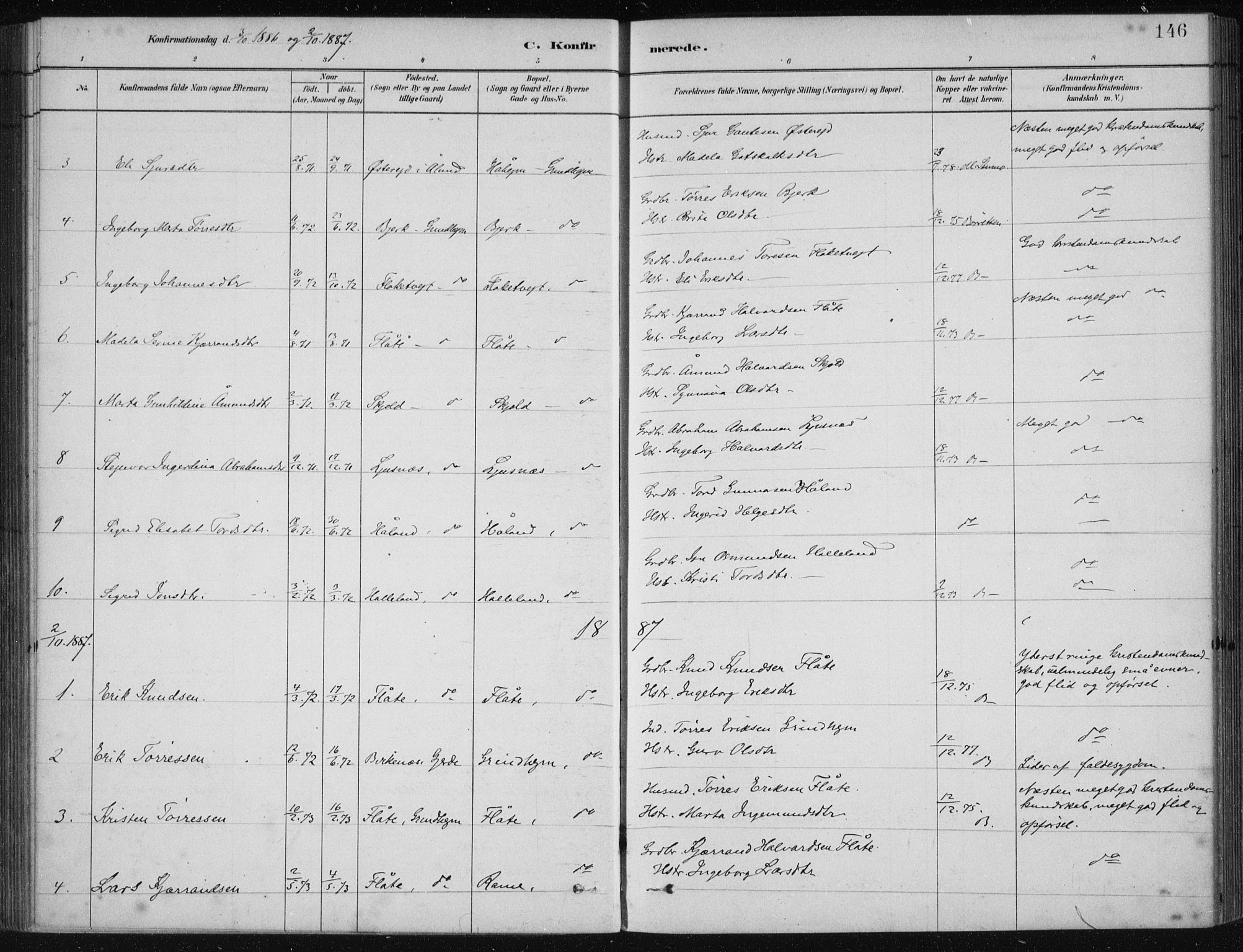 Etne sokneprestembete, AV/SAB-A-75001/H/Haa: Parish register (official) no. D  1, 1879-1919, p. 146