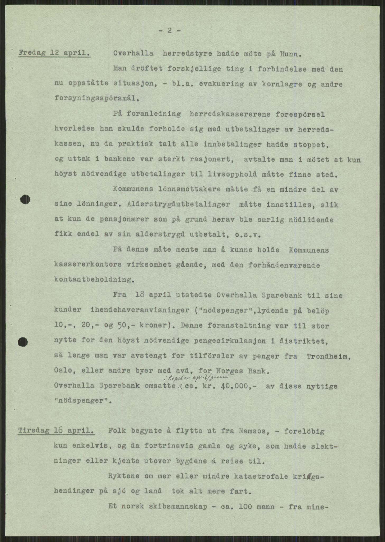 Forsvaret, Forsvarets krigshistoriske avdeling, AV/RA-RAFA-2017/Y/Ya/L0016: II-C-11-31 - Fylkesmenn.  Rapporter om krigsbegivenhetene 1940., 1940, p. 537