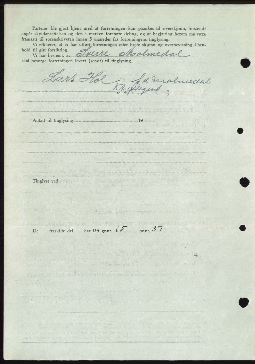 Romsdal sorenskriveri, SAT/A-4149/1/2/2C: Mortgage book no. A24, 1947-1947, Diary no: : 2859/1947