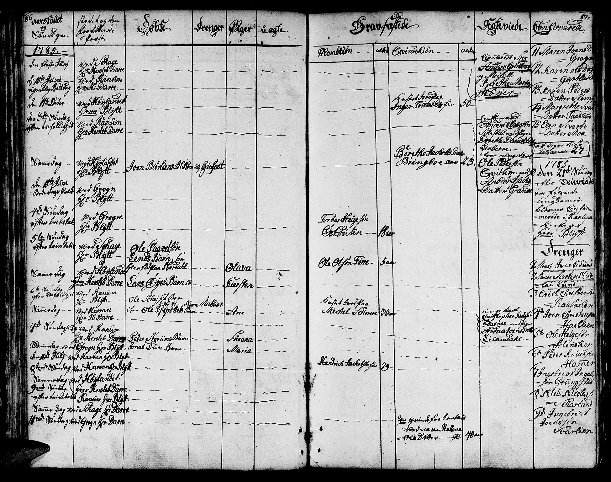 Ministerialprotokoller, klokkerbøker og fødselsregistre - Nord-Trøndelag, AV/SAT-A-1458/764/L0544: Parish register (official) no. 764A04, 1780-1798, p. 86-87