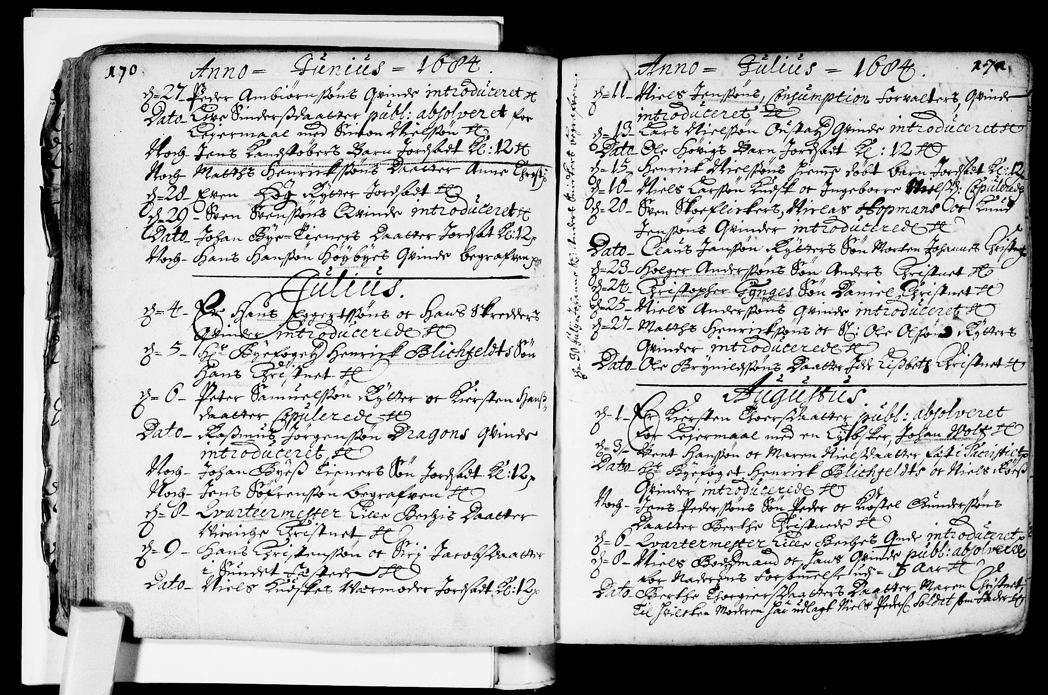 Bragernes kirkebøker, AV/SAKO-A-6/F/Fa/L0002: Parish register (official) no. I 2, 1680-1705, p. 170-171