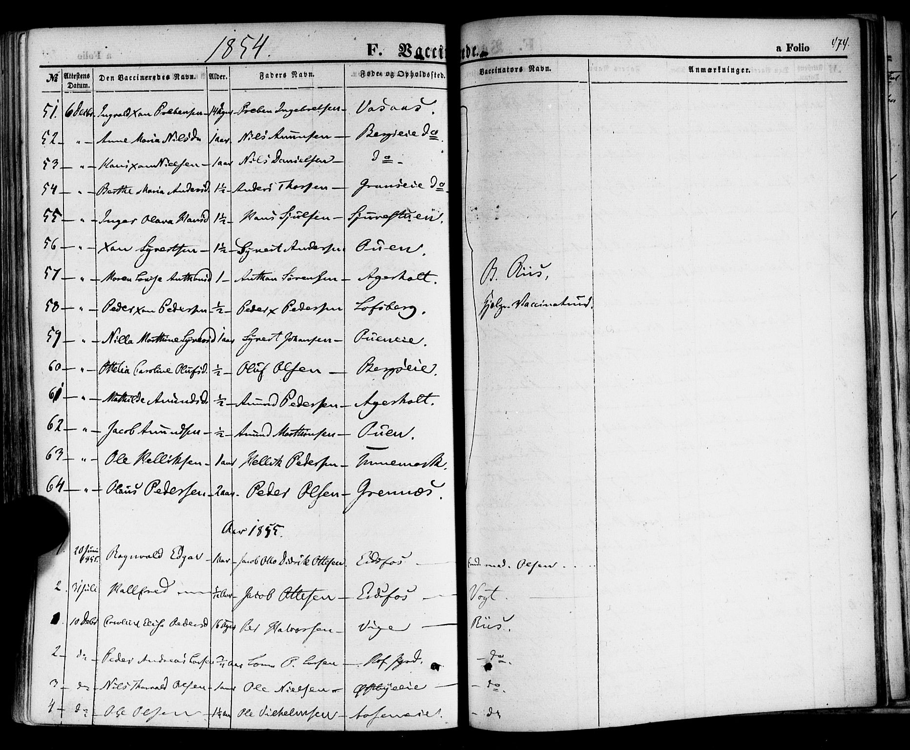 Hof kirkebøker, SAKO/A-64/F/Fa/L0006: Parish register (official) no. I 6, 1851-1877, p. 474