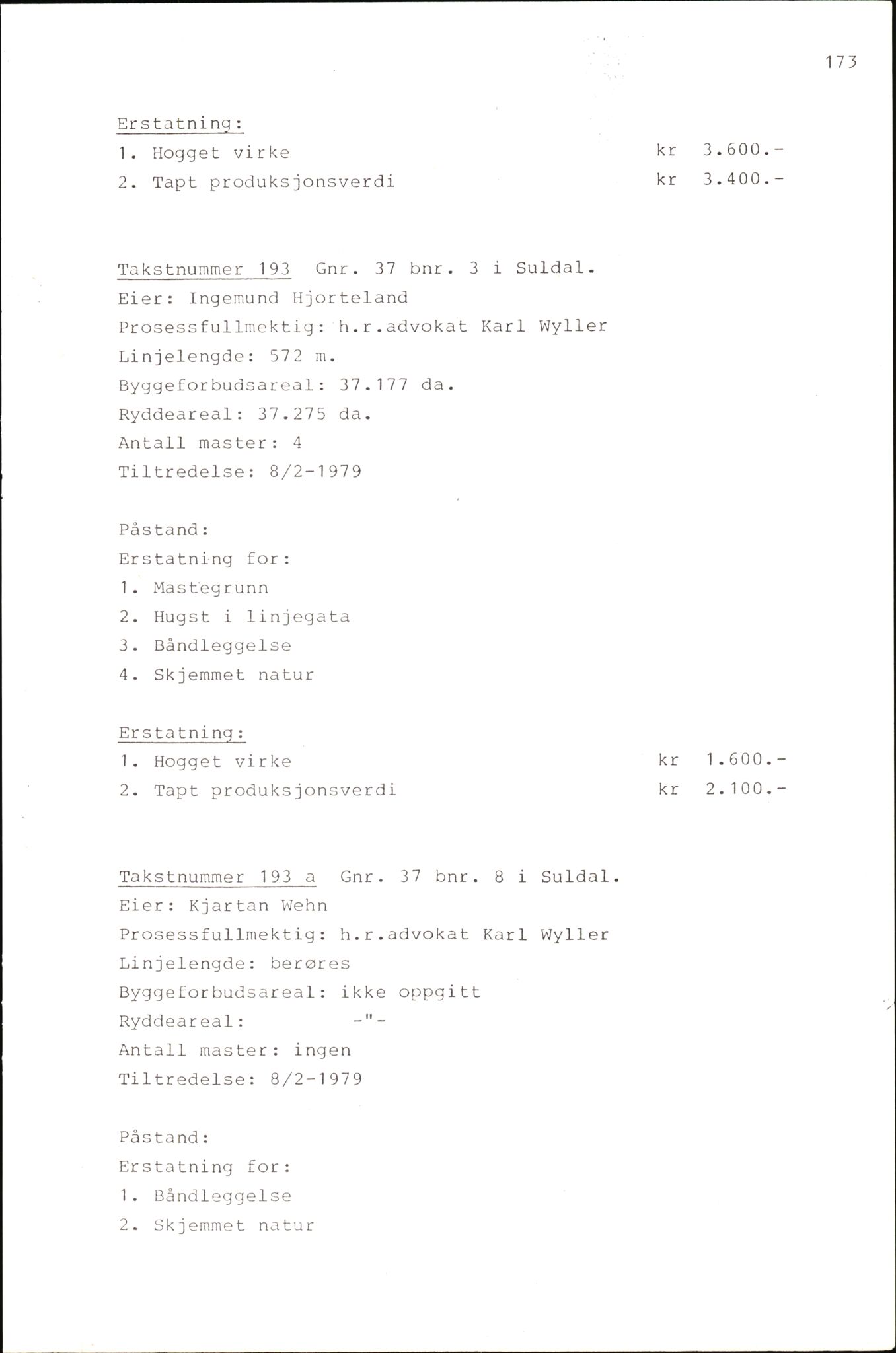 Vest-Telemark sorenskriveri, AV/SAKO-A-134/F/Fo/Fob/L0004: Skjønn/rettsbøker for kraftutbygging/veg, 1973-1989, p. 1015