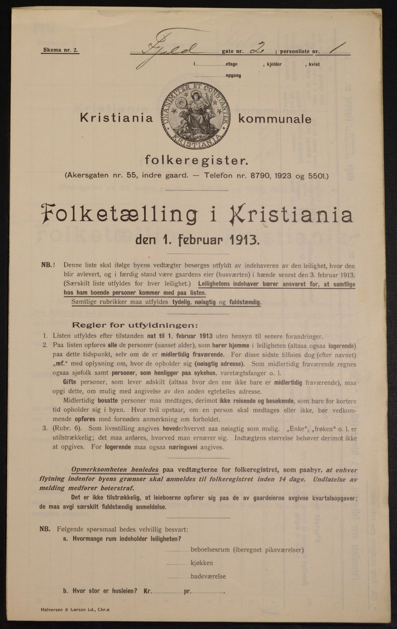 OBA, Municipal Census 1913 for Kristiania, 1913, p. 24419