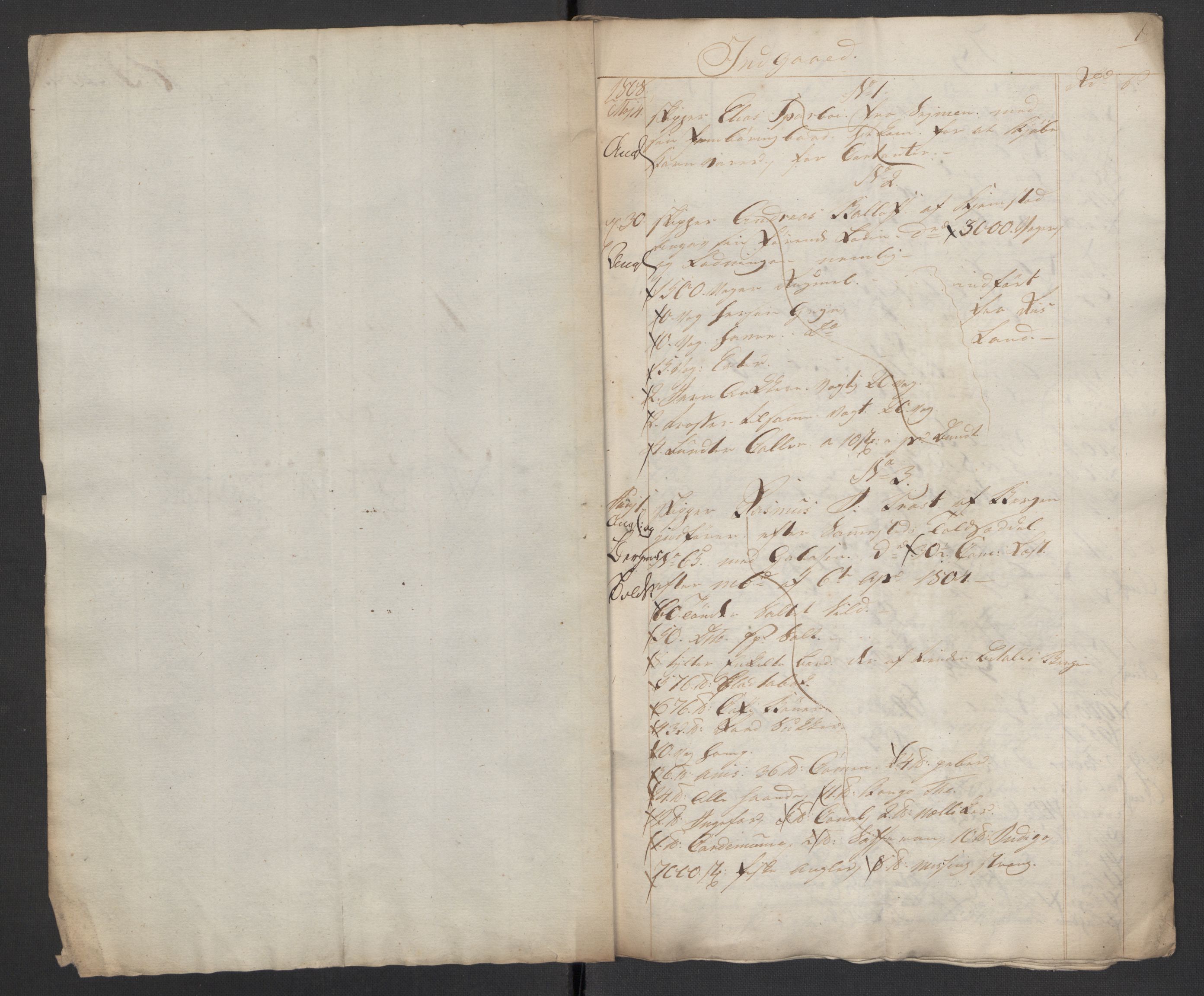 Generaltollkammeret, tollregnskaper, AV/RA-EA-5490/R36/L0004/0004: Tollregnskaper Hammerfest / Tollbok, 1808