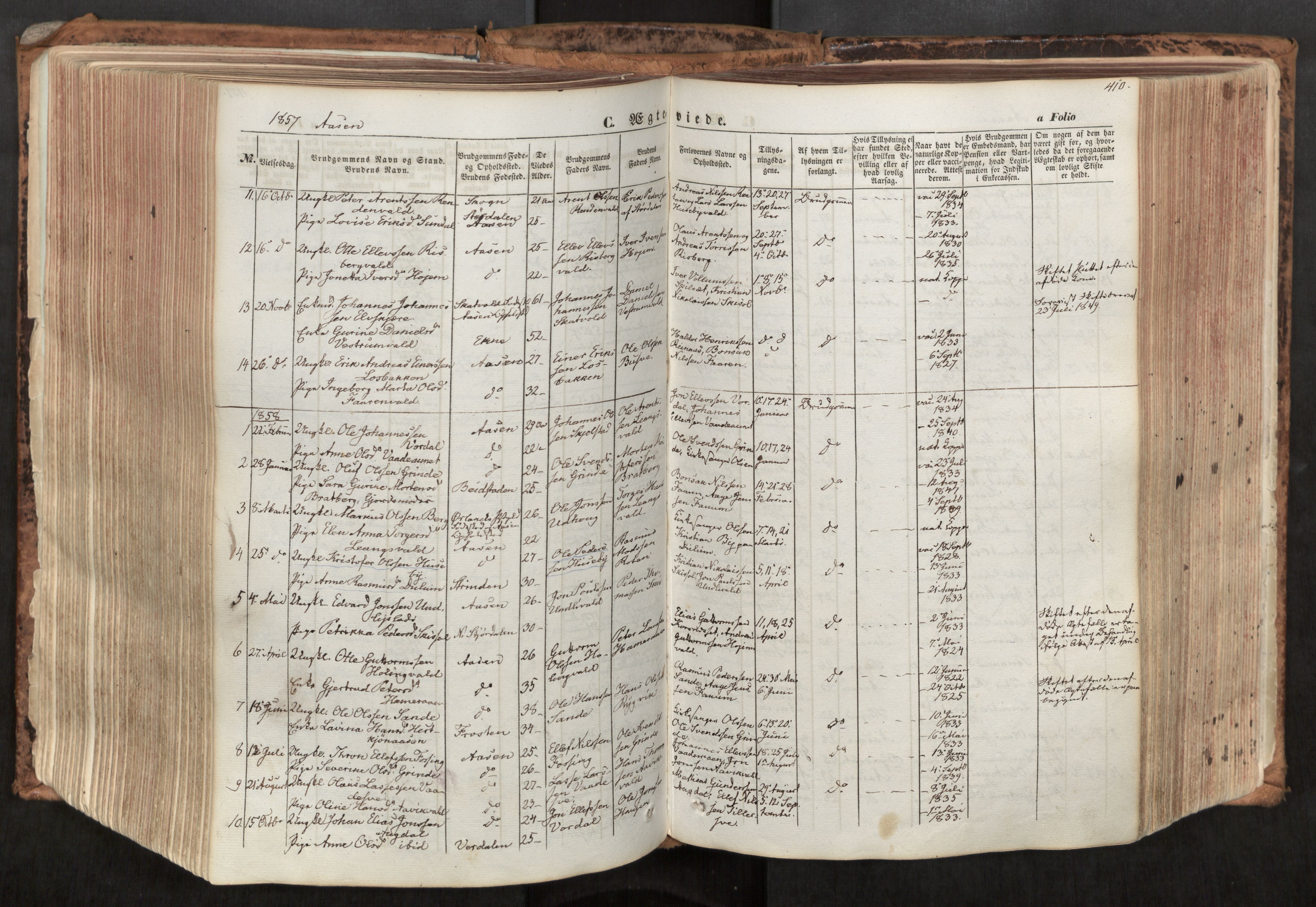 Ministerialprotokoller, klokkerbøker og fødselsregistre - Nord-Trøndelag, SAT/A-1458/713/L0116: Parish register (official) no. 713A07, 1850-1877, p. 410