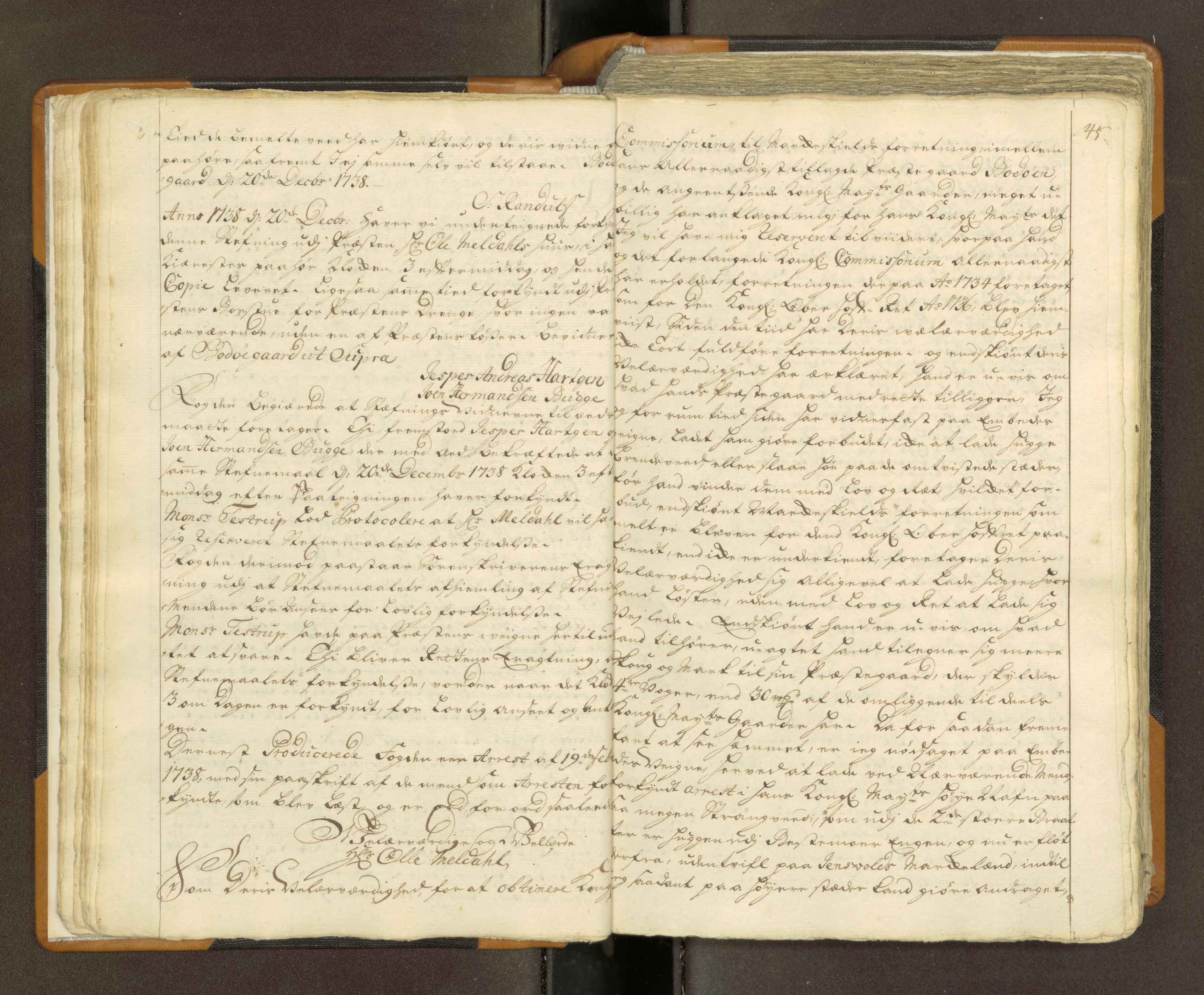 Nordland og Finnmarks lagstol, AV/SAT-A-5608/X/L0010: Domkopibok/justisprotokoll, 1742-1743, p. 44-45