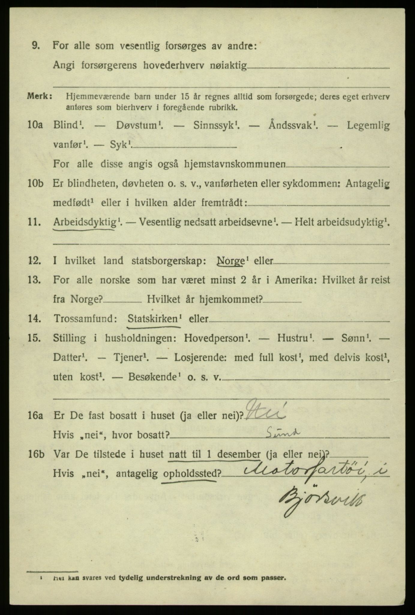 SAB, 1920 census for Hosanger, 1920, p. 5832