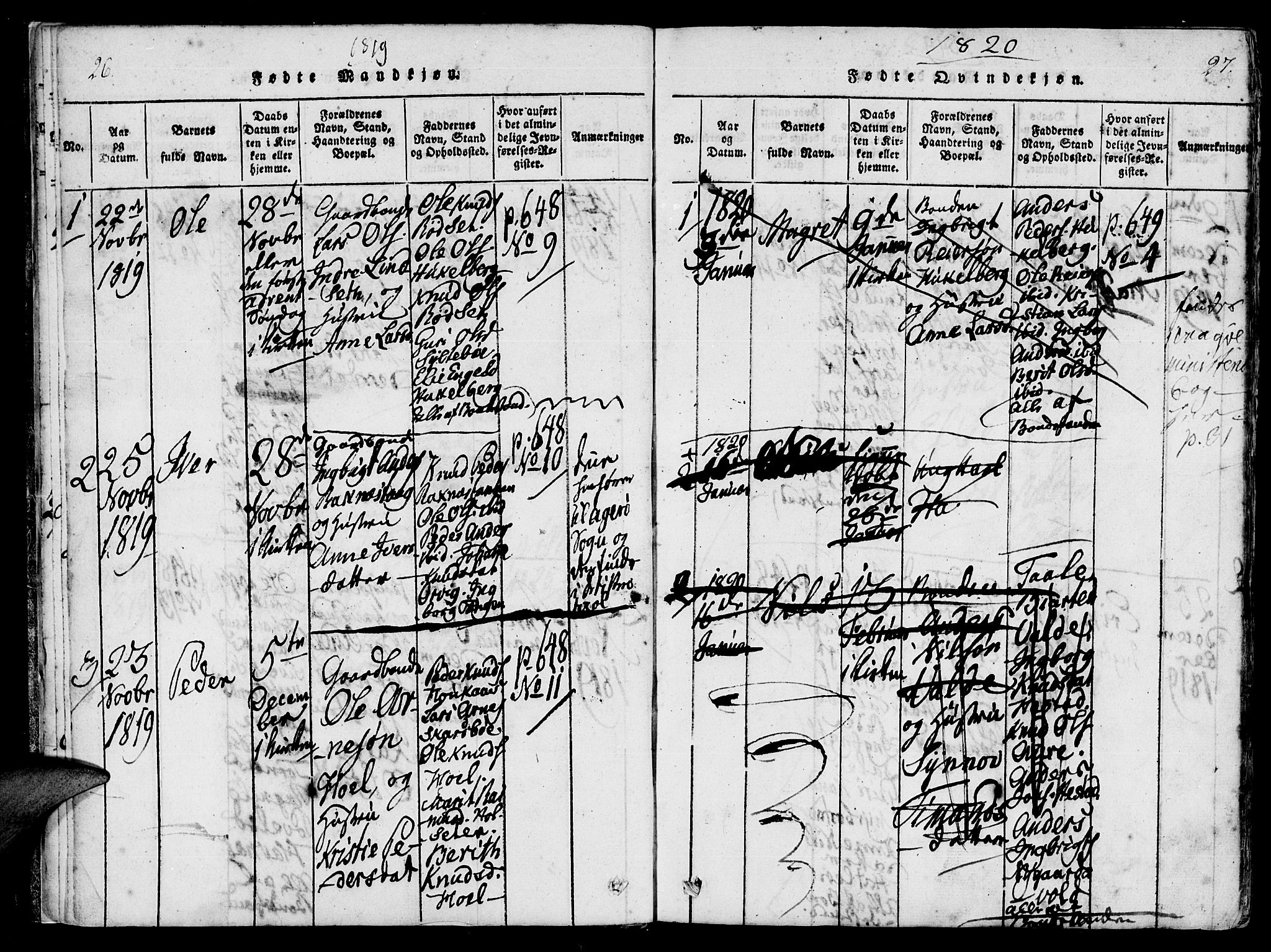 Ministerialprotokoller, klokkerbøker og fødselsregistre - Møre og Romsdal, AV/SAT-A-1454/565/L0747: Parish register (official) no. 565A01, 1817-1844, p. 26-27