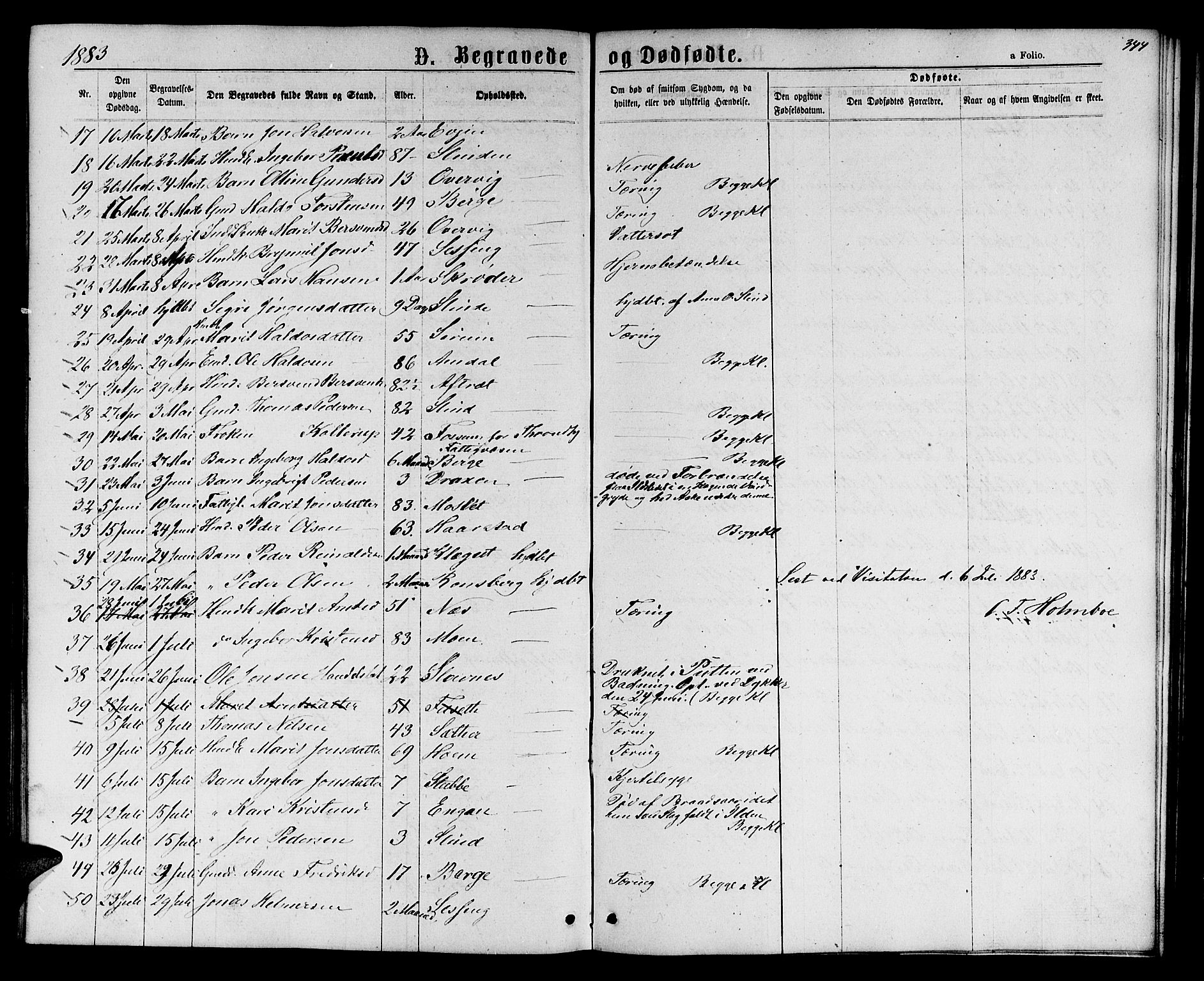 Ministerialprotokoller, klokkerbøker og fødselsregistre - Sør-Trøndelag, SAT/A-1456/695/L1156: Parish register (copy) no. 695C07, 1869-1888, p. 344