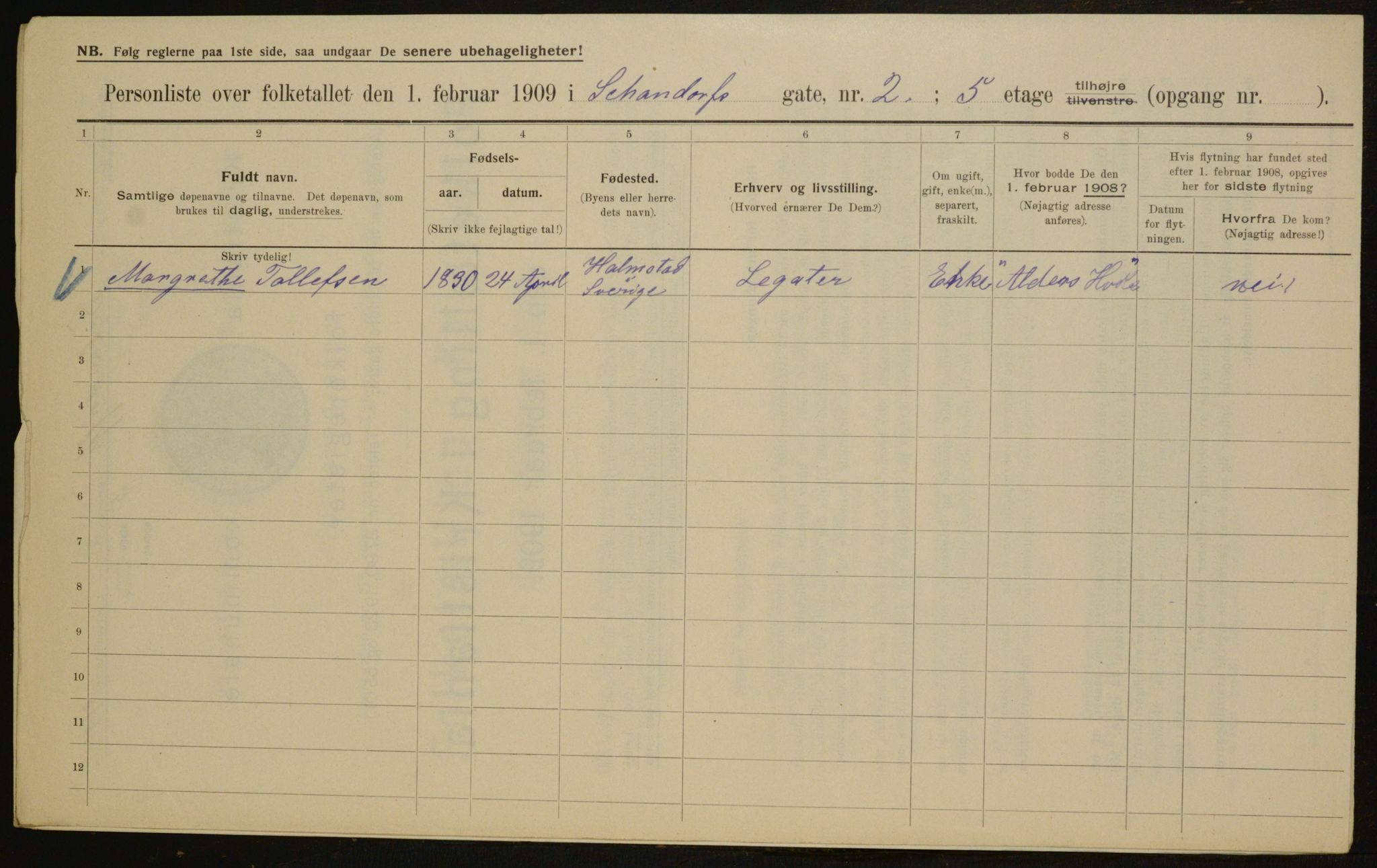 OBA, Municipal Census 1909 for Kristiania, 1909, p. 81412