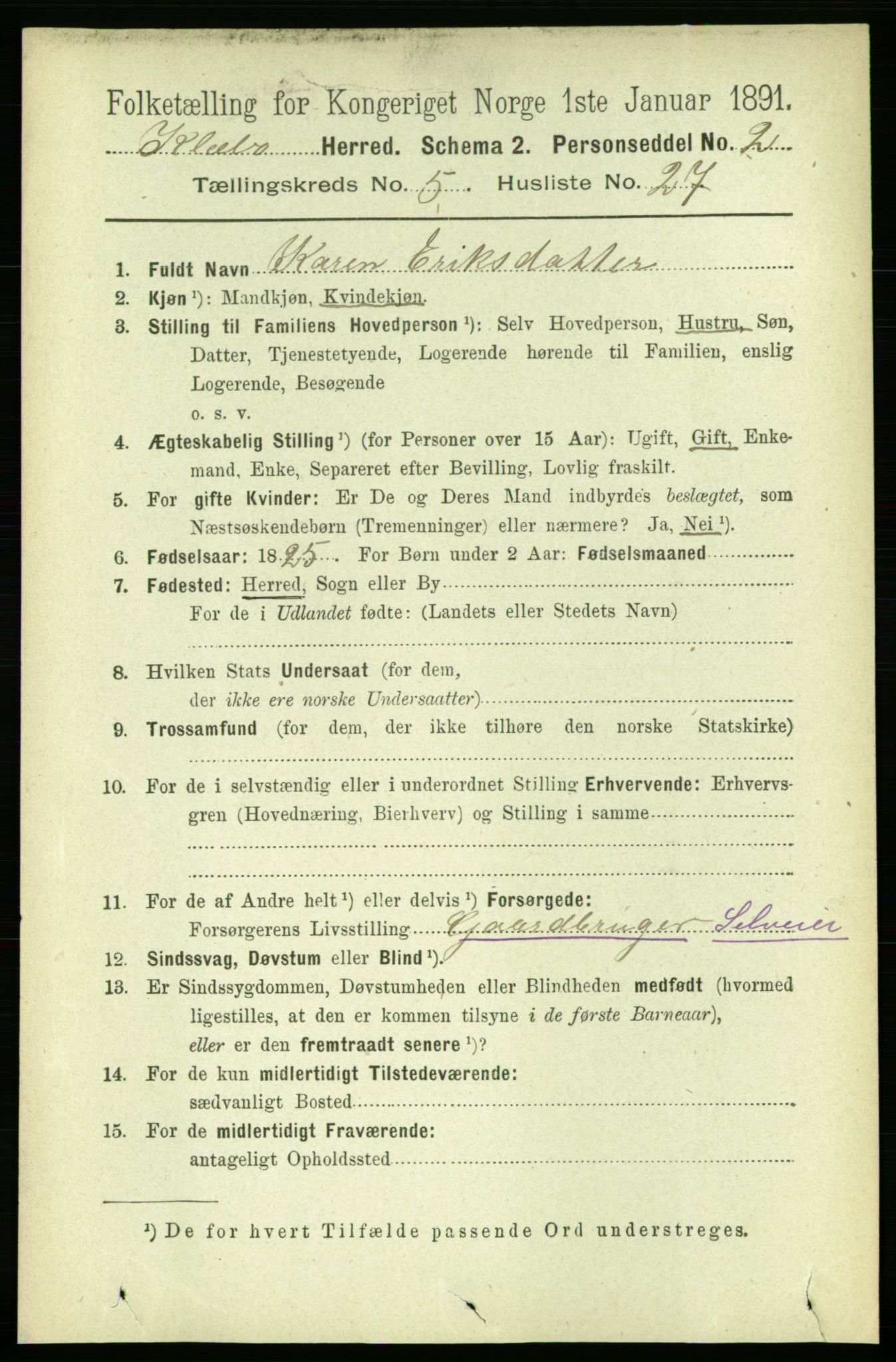 RA, 1891 census for 1662 Klæbu, 1891, p. 1192