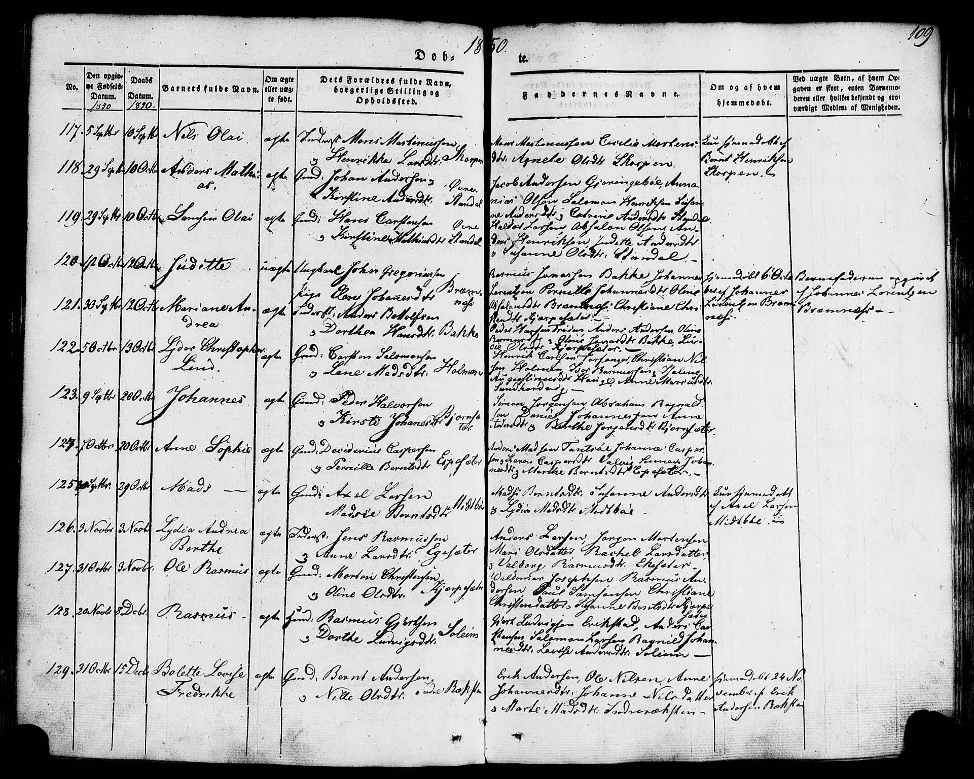 Kinn sokneprestembete, SAB/A-80801/H/Haa/Haaa/L0005: Parish register (official) no. A 5, 1841-1857, p. 109