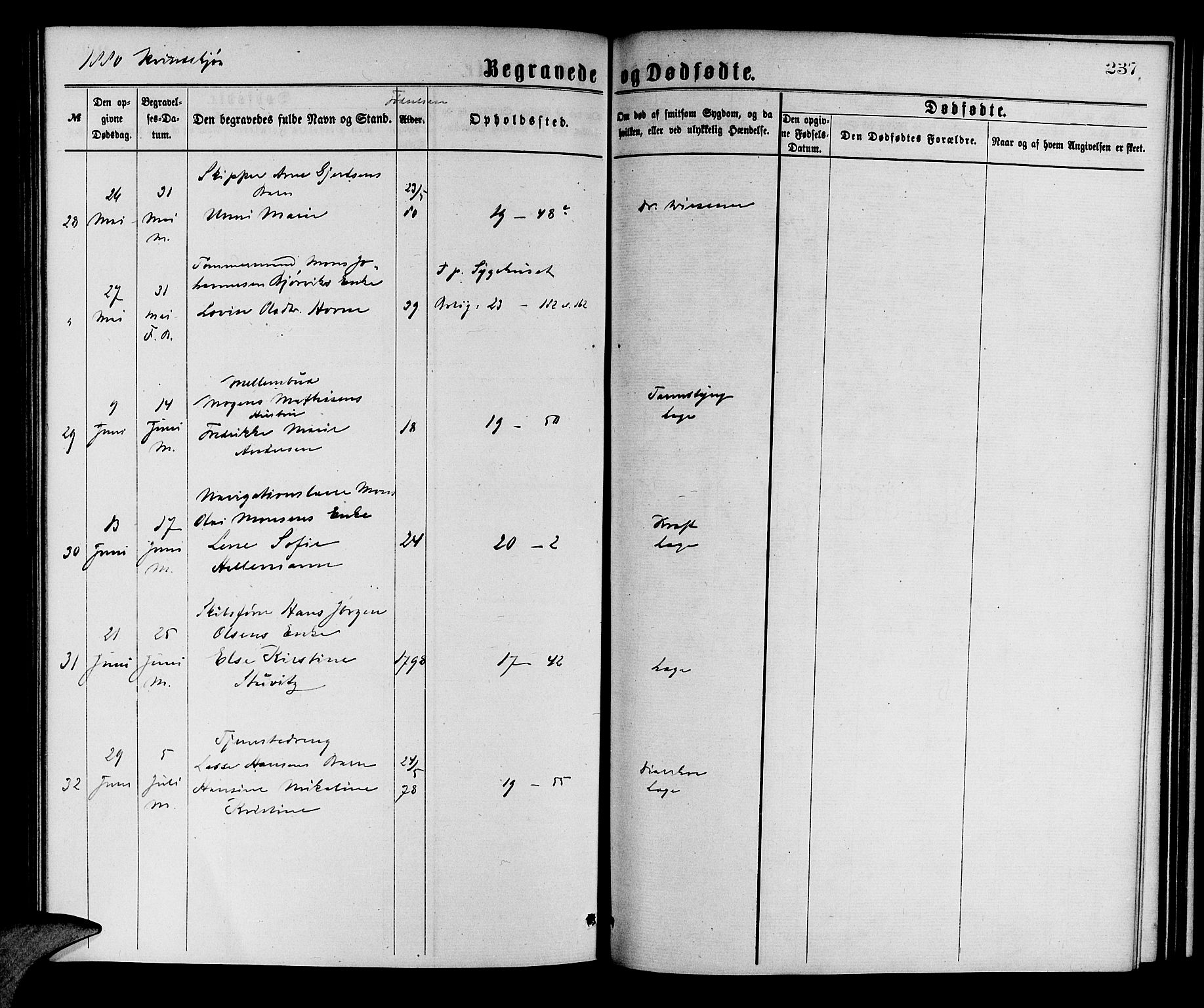 Korskirken sokneprestembete, SAB/A-76101/H/Hab: Parish register (copy) no. E 3, 1871-1883, p. 237