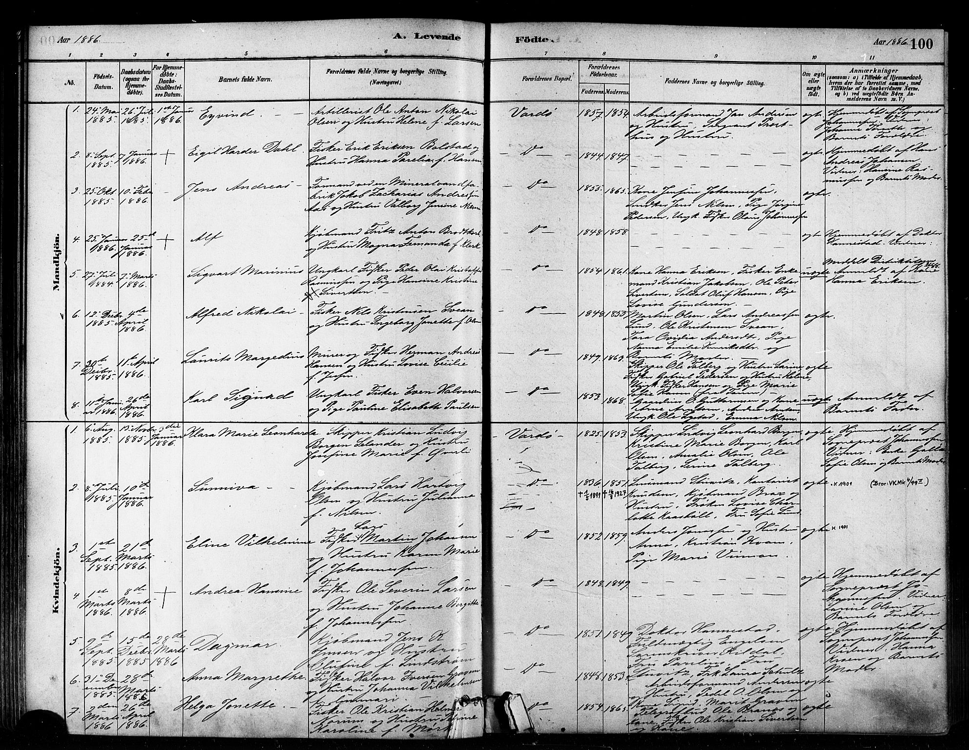 Vardø sokneprestkontor, SATØ/S-1332/H/Ha/L0006kirke: Parish register (official) no. 6, 1879-1886, p. 100