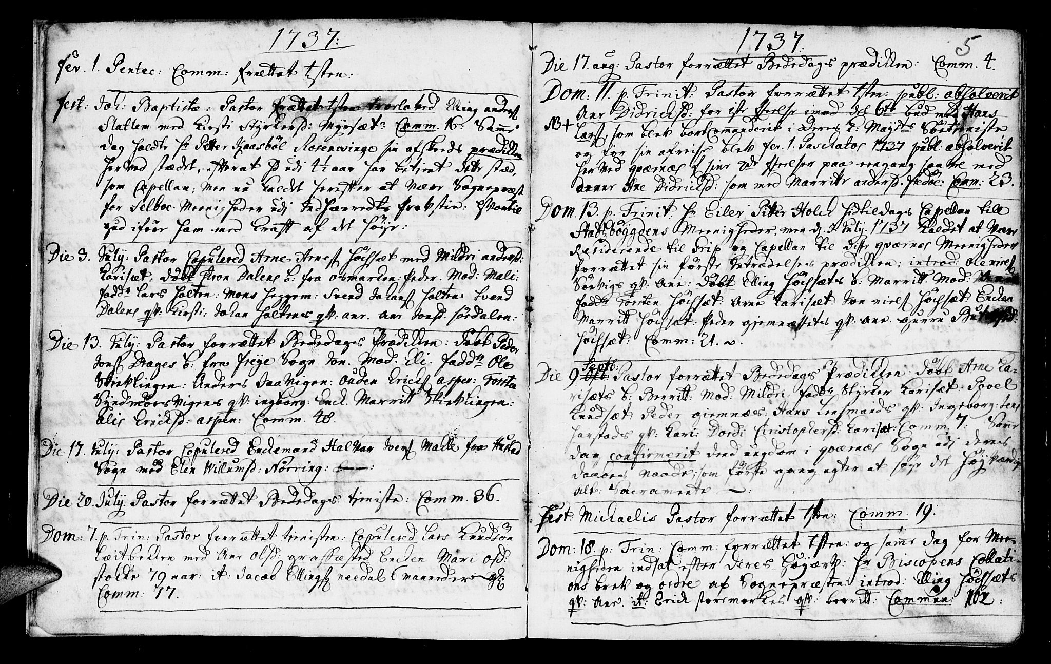 Ministerialprotokoller, klokkerbøker og fødselsregistre - Møre og Romsdal, SAT/A-1454/568/L0797: Parish register (official) no. 568A06, 1731-1760, p. 5