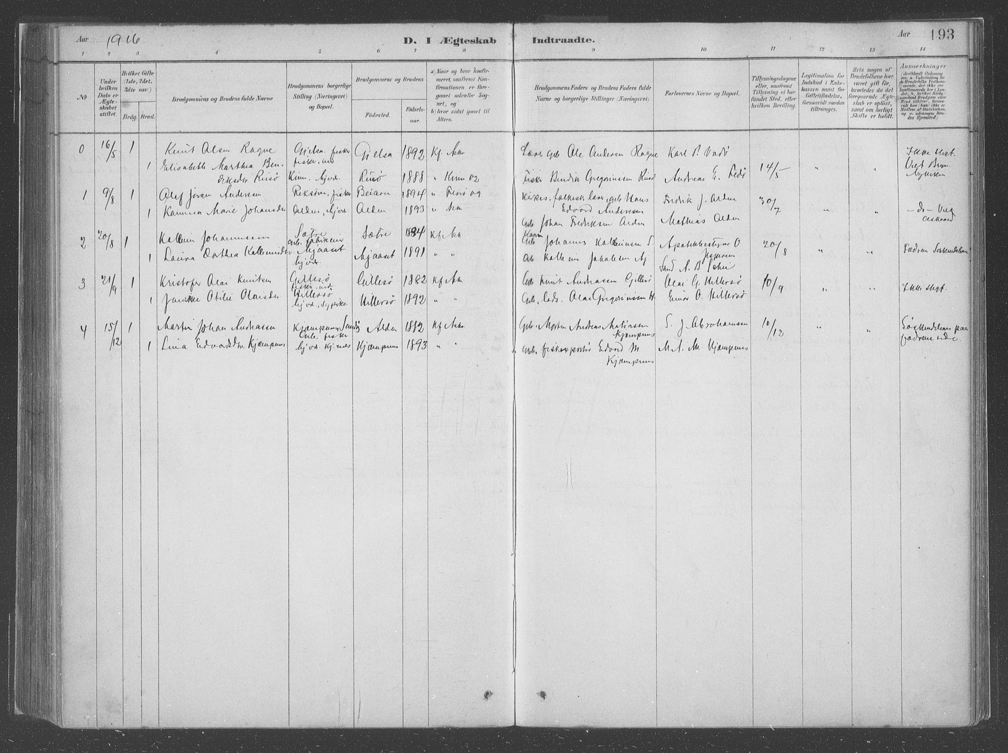 Askvoll sokneprestembete, SAB/A-79501/H/Haa/Haac/L0001: Parish register (official) no. C  1, 1879-1922, p. 193