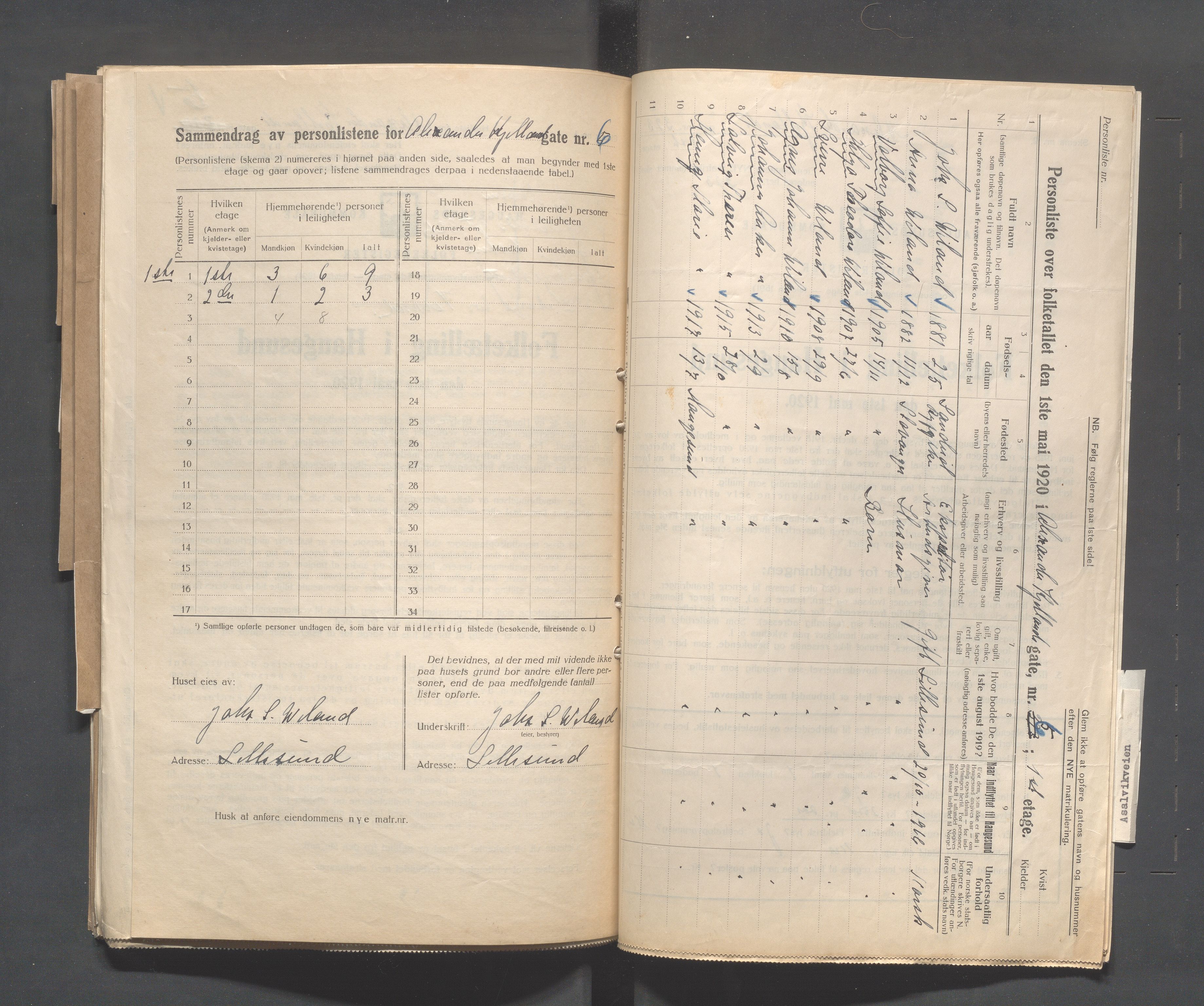 IKAR, Local census 1.5.1920 for Haugesund, 1920, p. 63