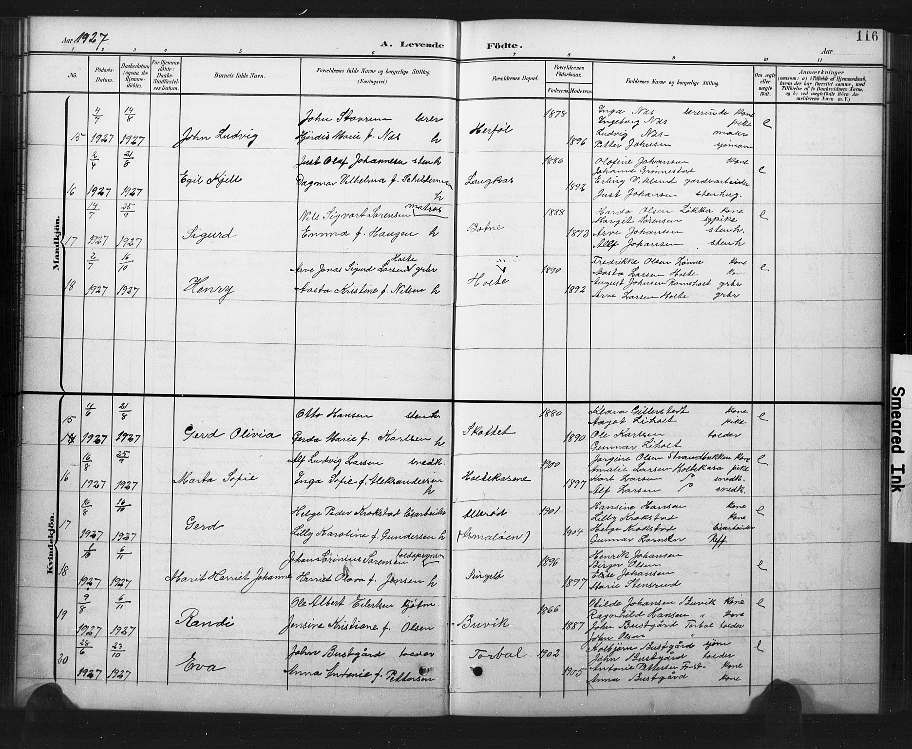 Hvaler prestekontor Kirkebøker, SAO/A-2001/G/Ga/L0001: Parish register (copy) no. I 1, 1901-1930, p. 116