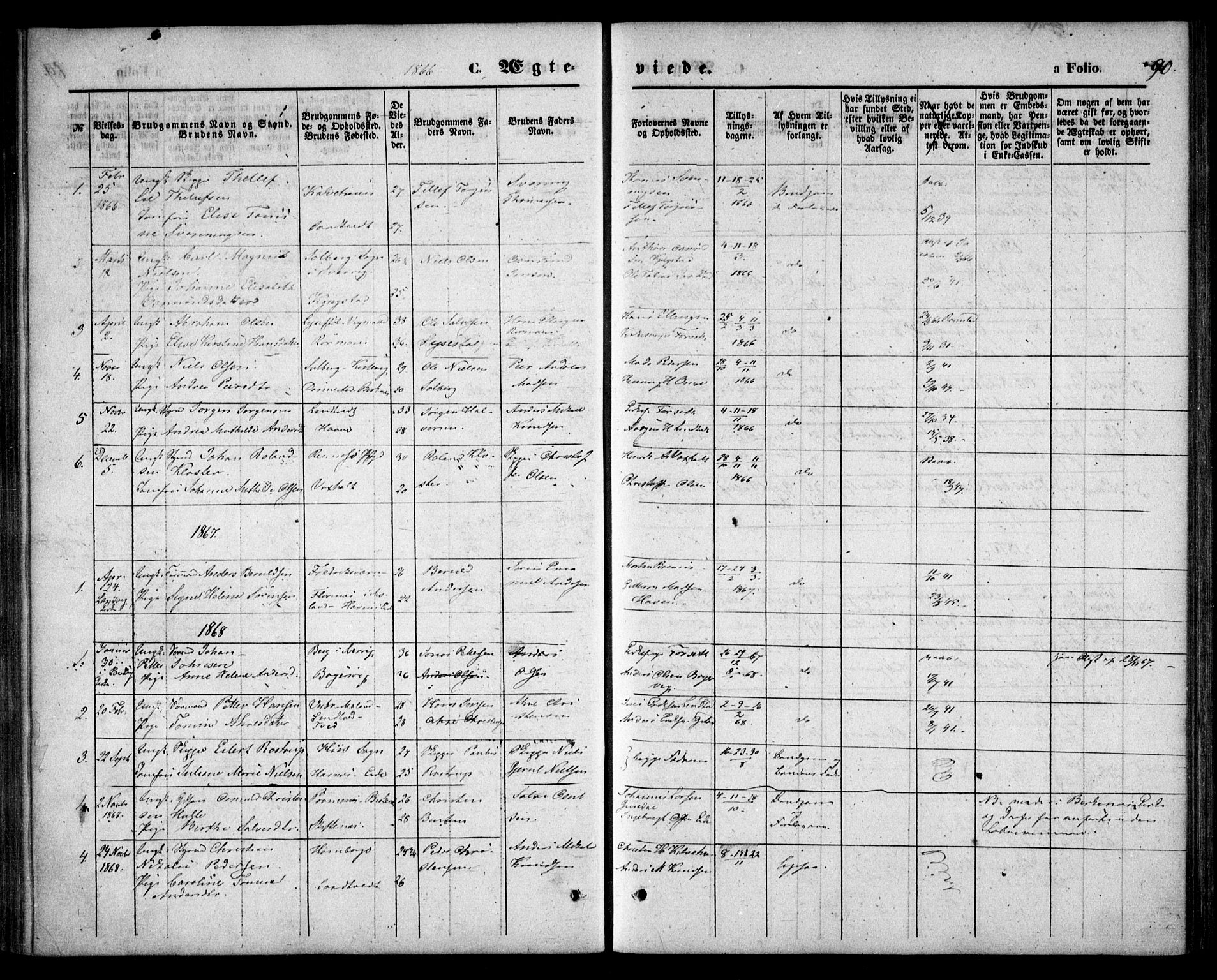 Hommedal sokneprestkontor, AV/SAK-1111-0023/F/Fa/Faa/L0002: Parish register (official) no. A 2, 1861-1884, p. 90