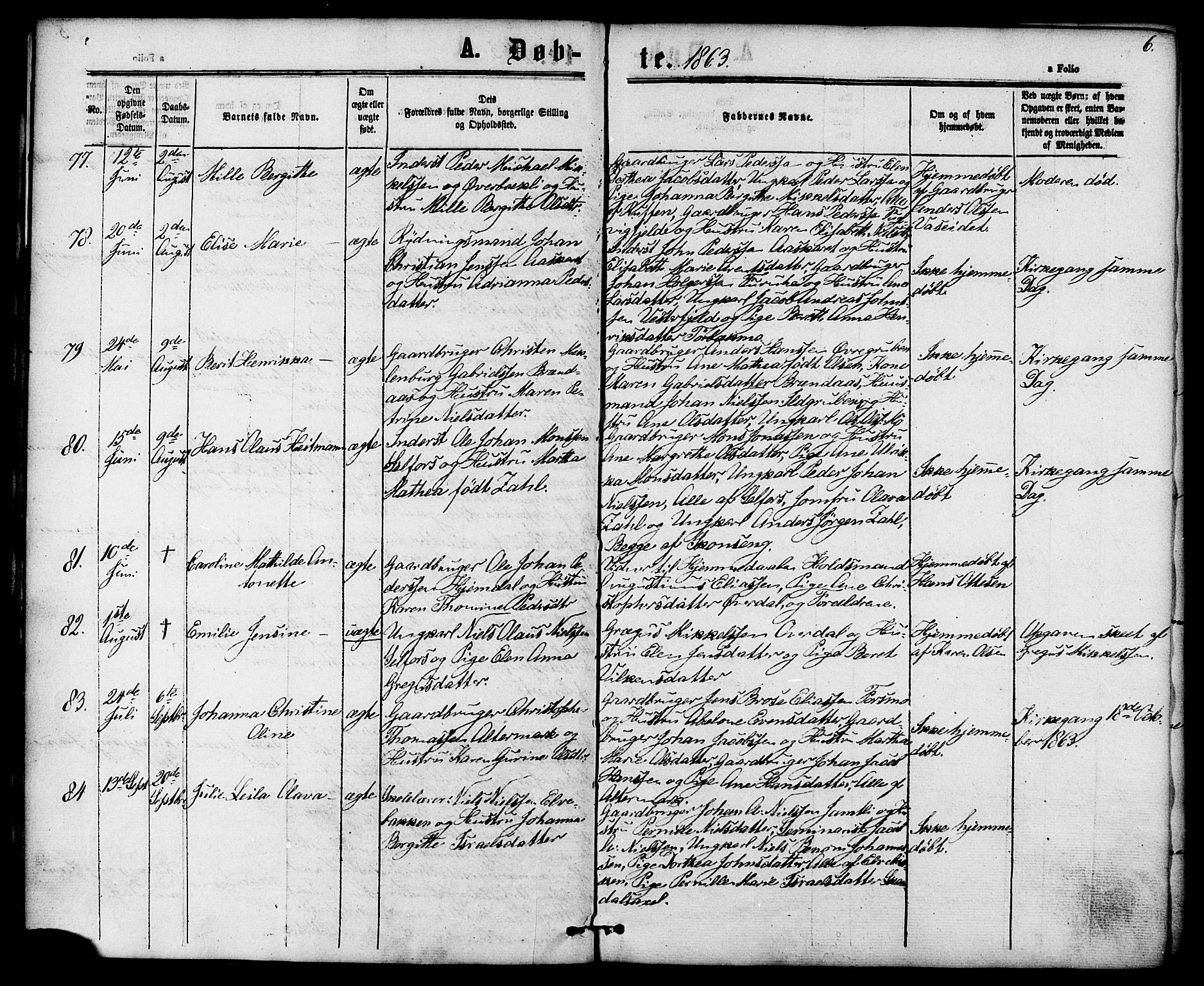 Ministerialprotokoller, klokkerbøker og fødselsregistre - Nordland, AV/SAT-A-1459/827/L0393: Parish register (official) no. 827A05, 1863-1883, p. 6