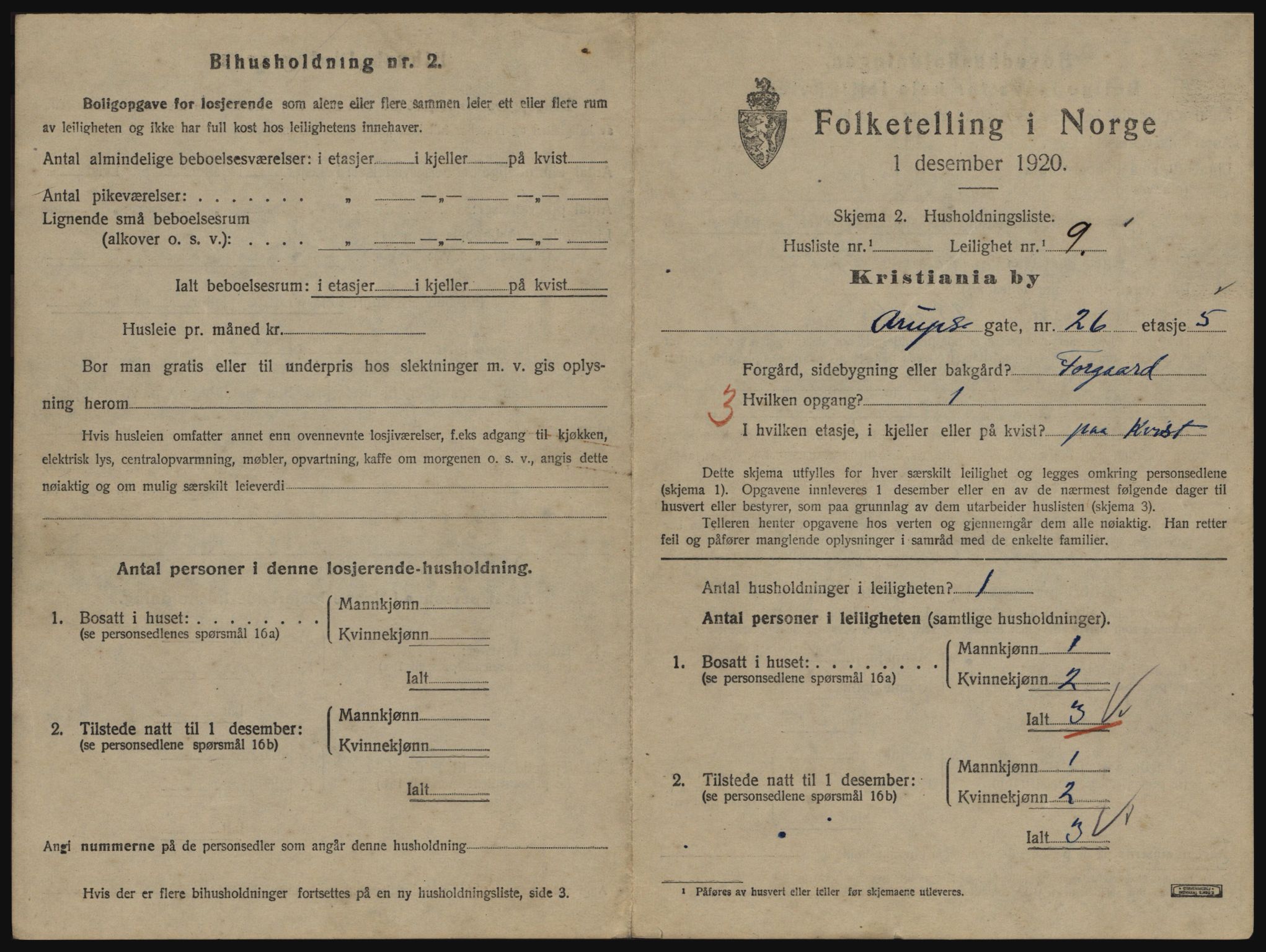 SAO, 1920 census for Kristiania, 1920, p. 2474