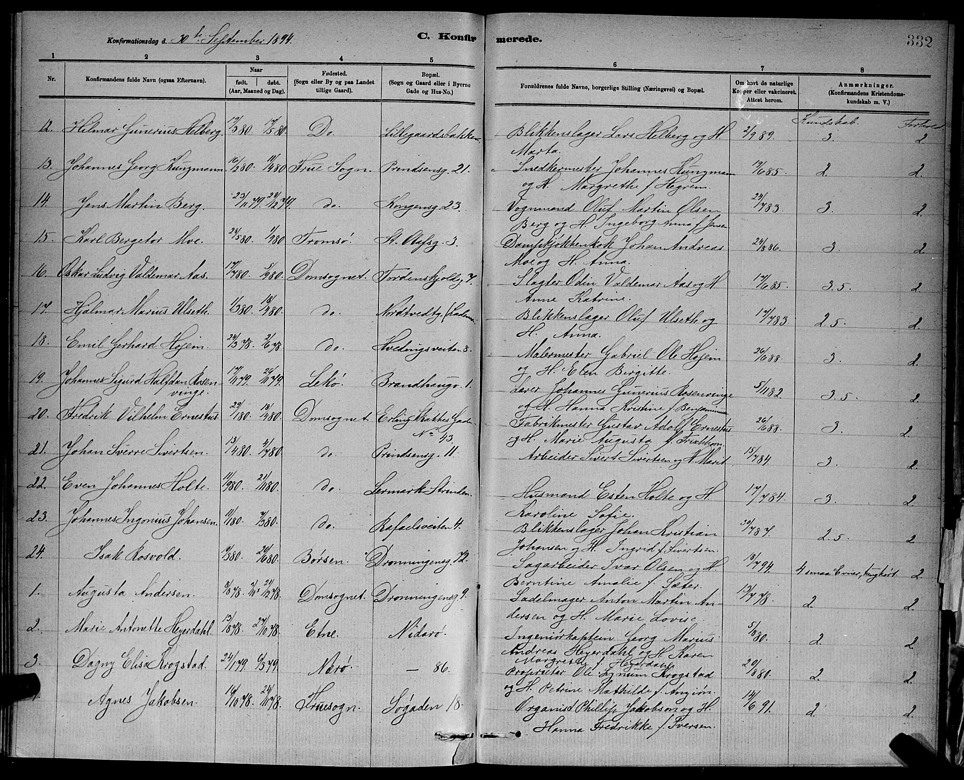 Ministerialprotokoller, klokkerbøker og fødselsregistre - Sør-Trøndelag, AV/SAT-A-1456/601/L0092: Parish register (copy) no. 601C10, 1884-1897, p. 332