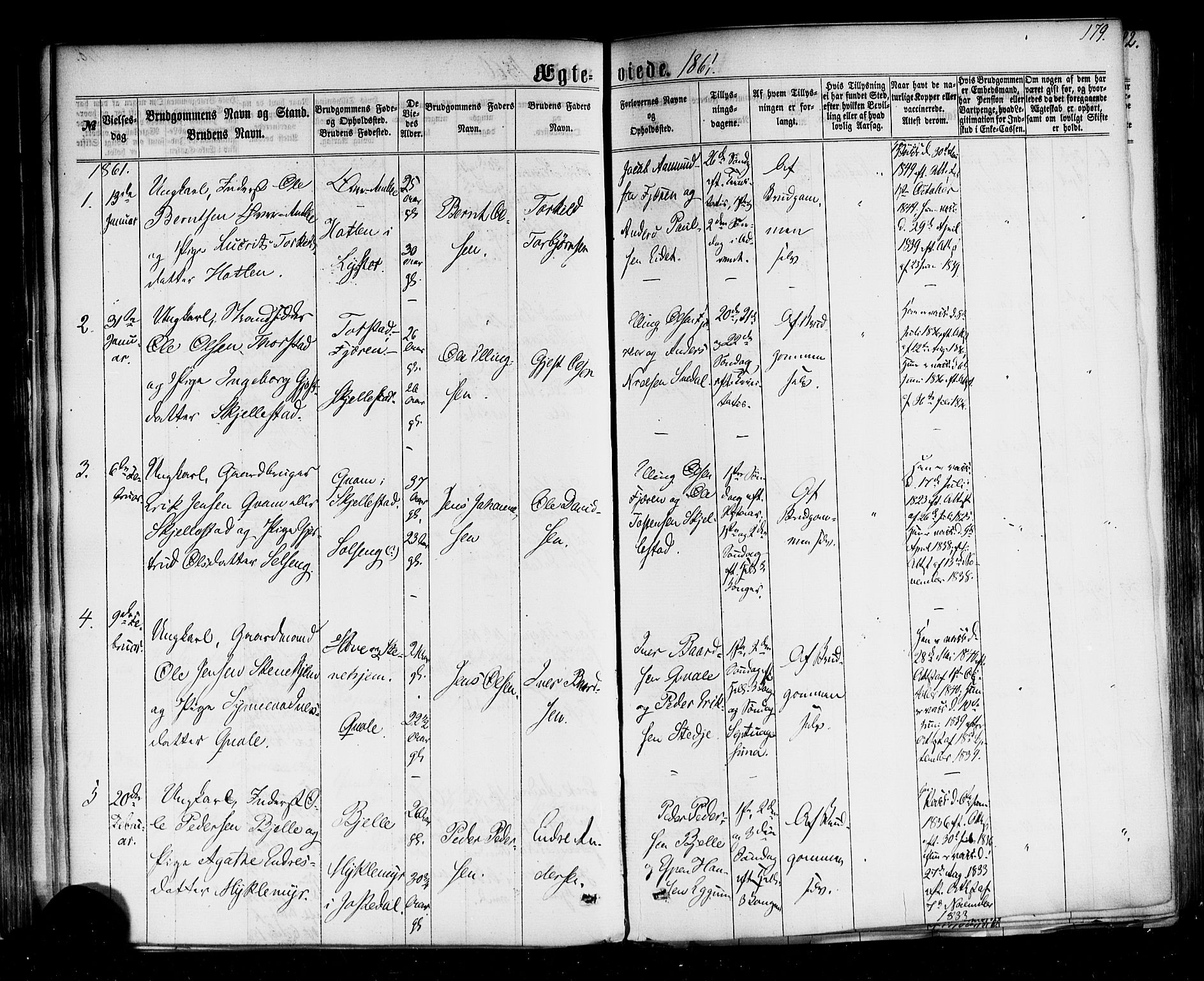 Sogndal sokneprestembete, SAB/A-81301/H/Haa/Haaa/L0013: Parish register (official) no. A 13, 1859-1877, p. 179